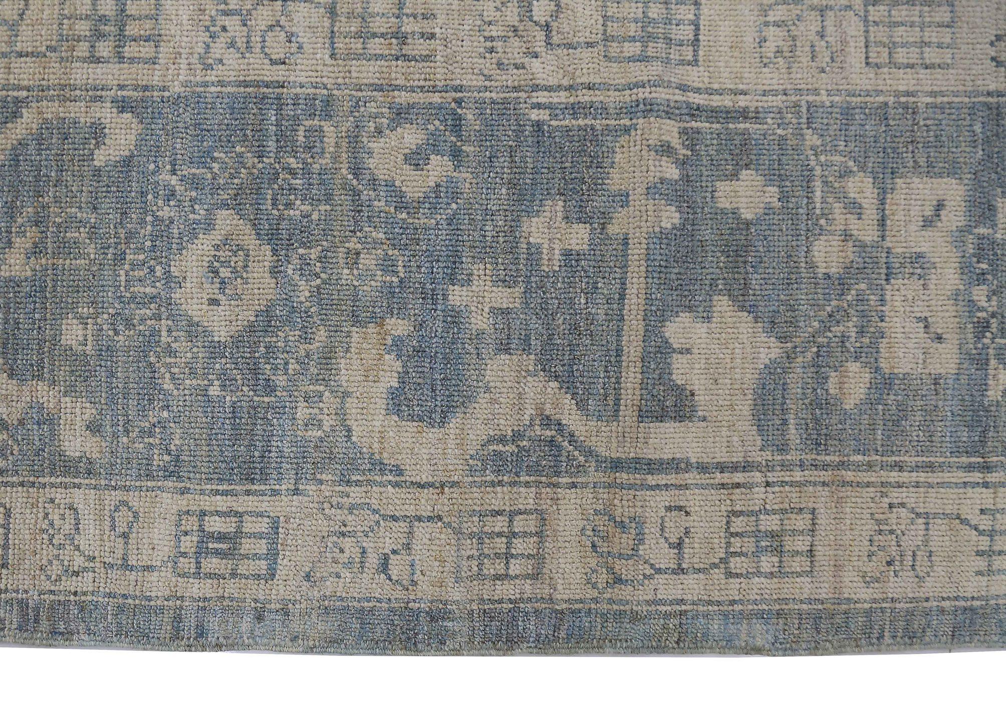 Persische Oushak-Teppiche Circa 1990 - Wolle Grau Elfenbein Design - 89015 im Zustand „Hervorragend“ im Angebot in Dallas, TX