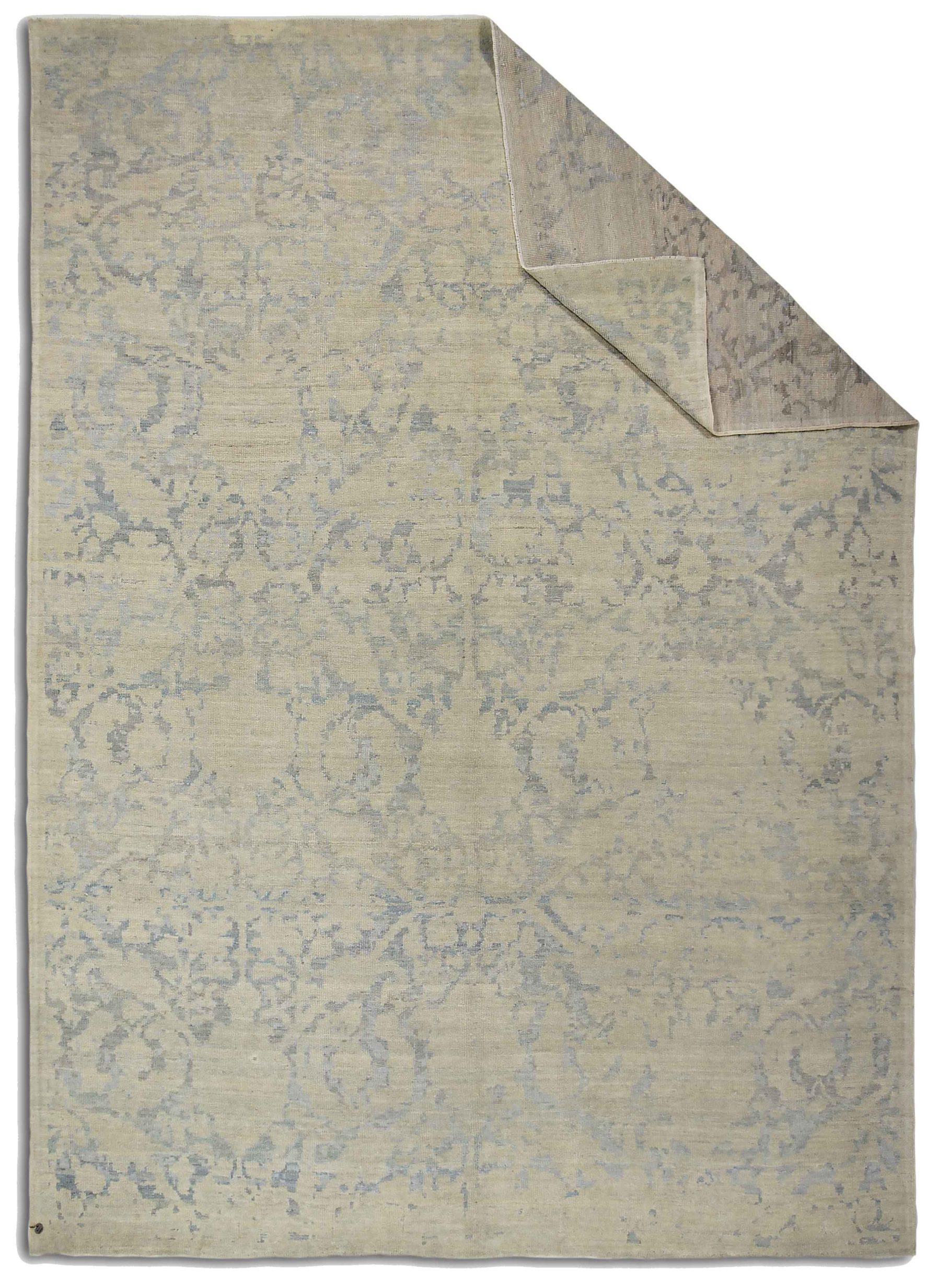 Persische Oushak-Teppiche Circa 1990 - Wolle Grau Elfenbein Design - 89049 (Asiatisch) im Angebot