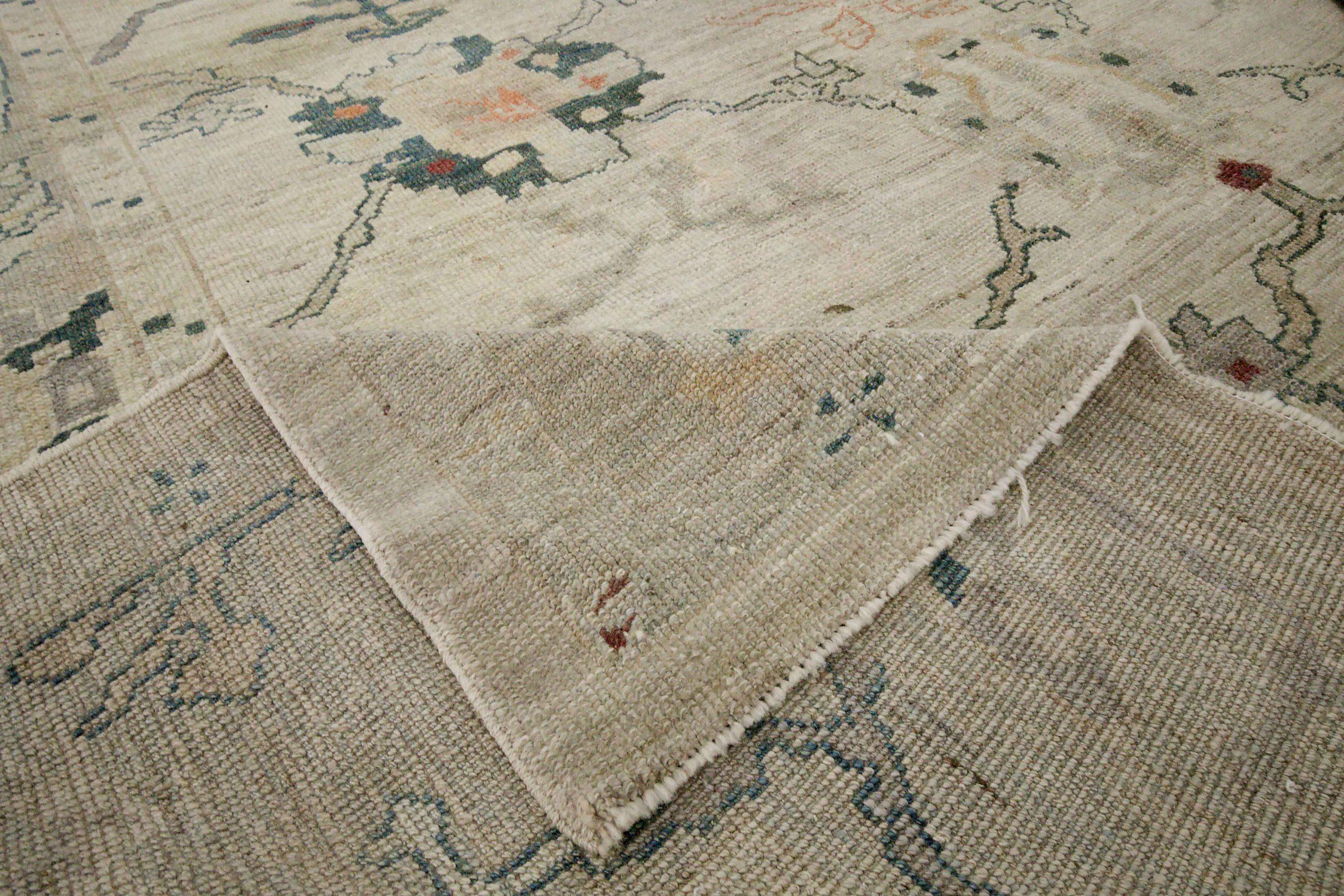 Persische Oushak-Teppiche Circa 1990 - Wolle Grau Elfenbein Design - 89051 (20. Jahrhundert) im Angebot