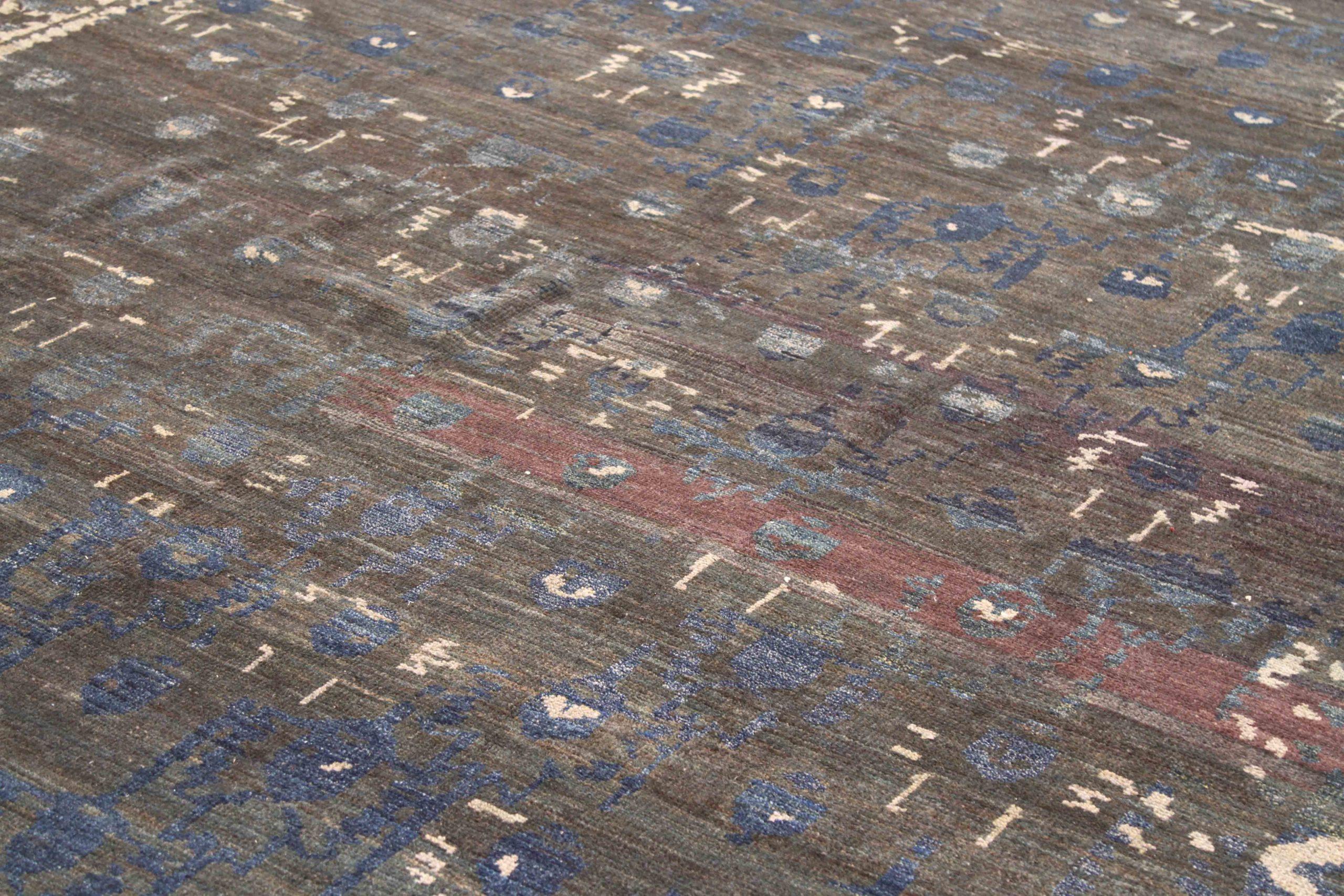 Irakien Tapis de sol persan Design/One - Laine Bleu Brown Ivory Design - 88034 en vente