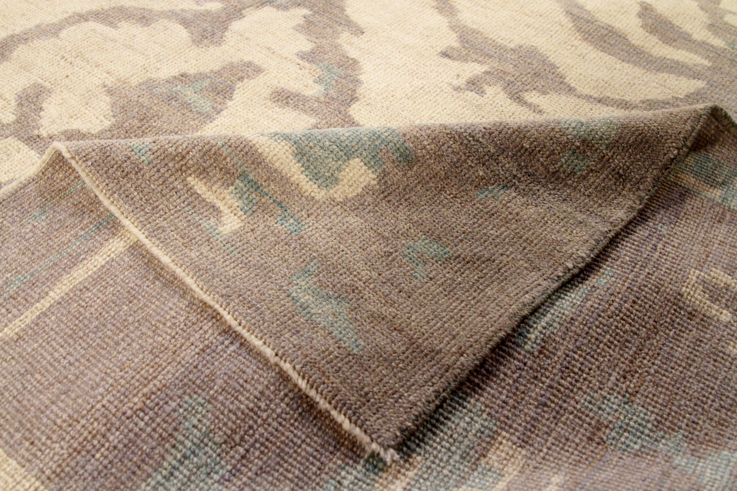 Alfombras Persas Oushak - Lana Azul Marrón Diseño Marfil - 88067 en Excelente estado para la venta en Dallas, TX