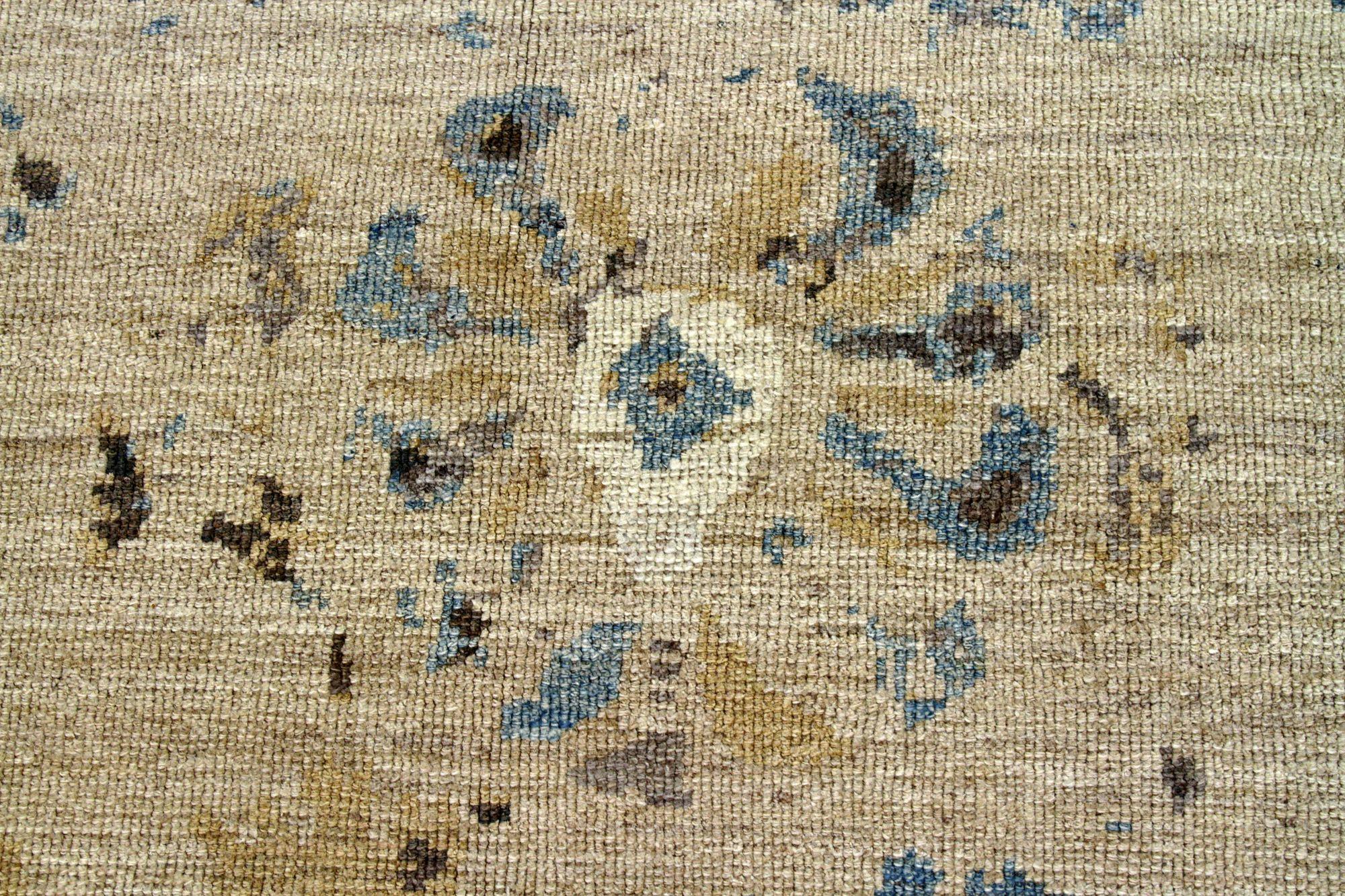Persische Oushak Teppiche - Wolle Blau Braun Elfenbein Design - 88177 im Zustand „Hervorragend“ im Angebot in Dallas, TX