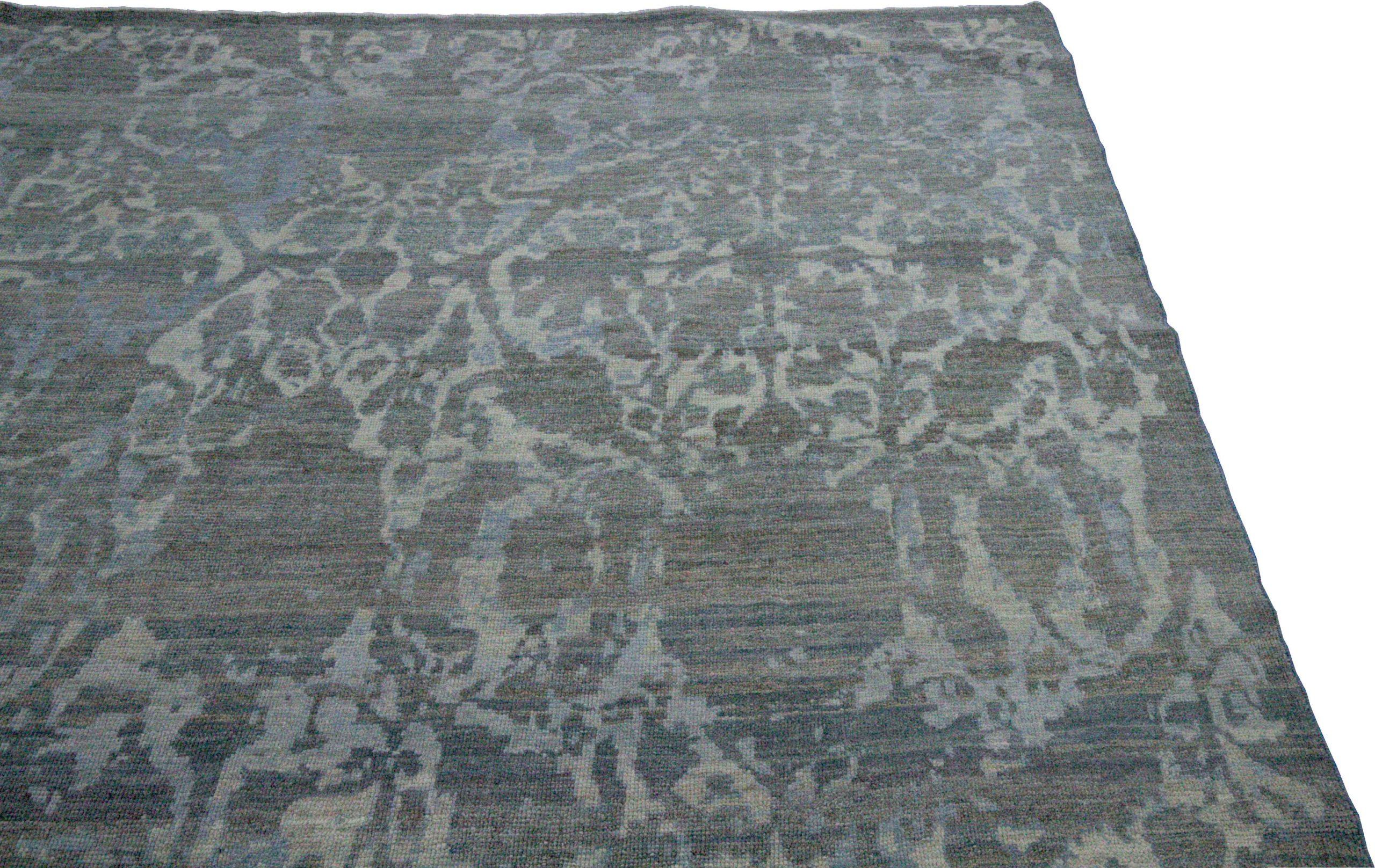 20ième siècle Tapis de sol persan Design/One - Laine Bleu Brown Ivory Design - 88977 en vente