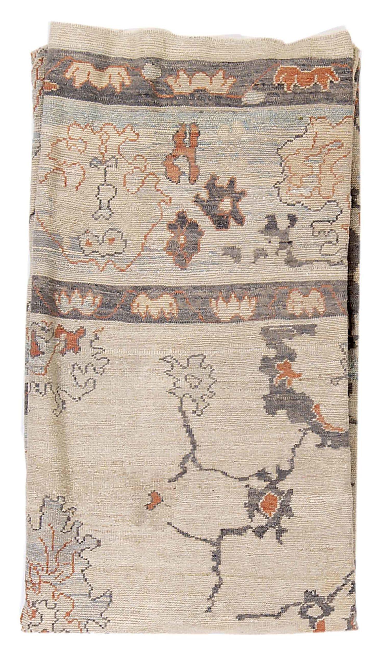 Alfombras Persas Oushak - Lana Azul Gris Diseño Marfil - 88974 en Excelente estado para la venta en Dallas, TX