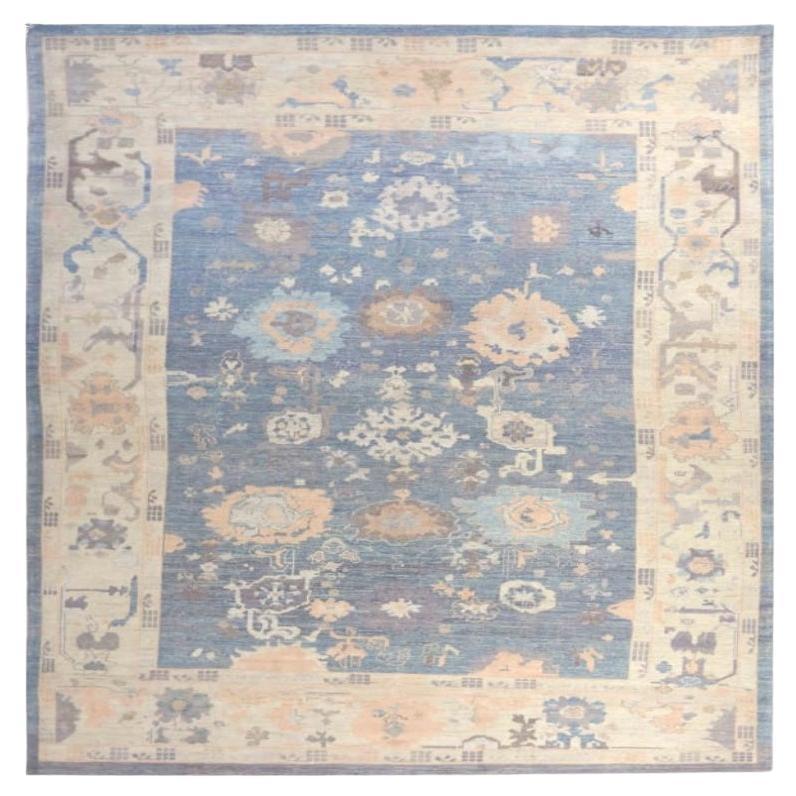 Persische Oushak-Teppiche - Wolle Blau Elfenbein Design - 88103