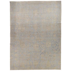 Persische Oushak-Teppiche - Wolle Blau Elfenbein Design - 88966