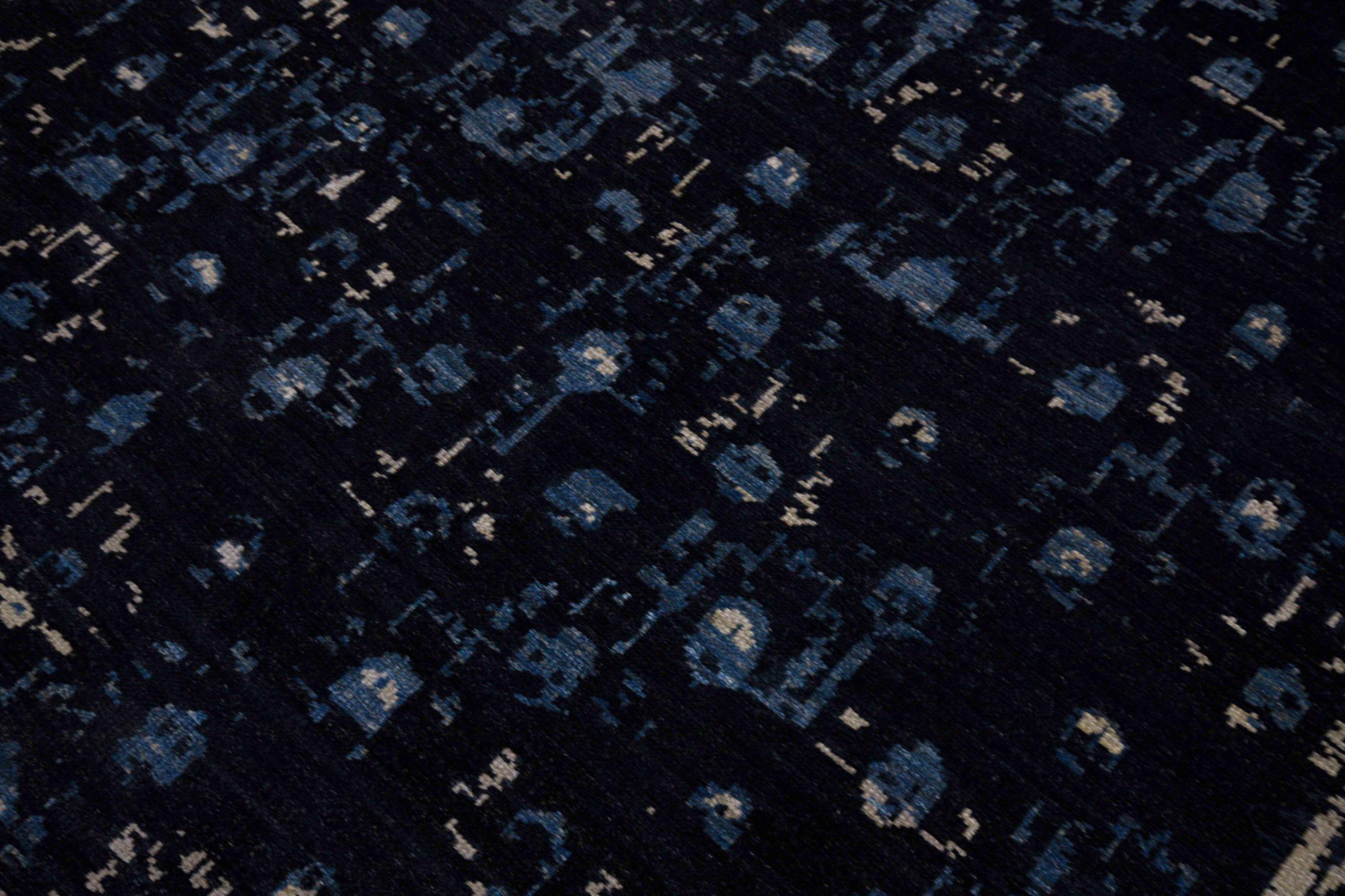 Irakien Tapis persans Oushak - Motif bleu ivoire bleu marine bleu - 88192 en vente
