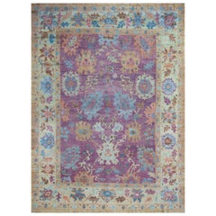 Tappeti persiani Oushak - Lana Blu Rosa Purpel Design - 88187
