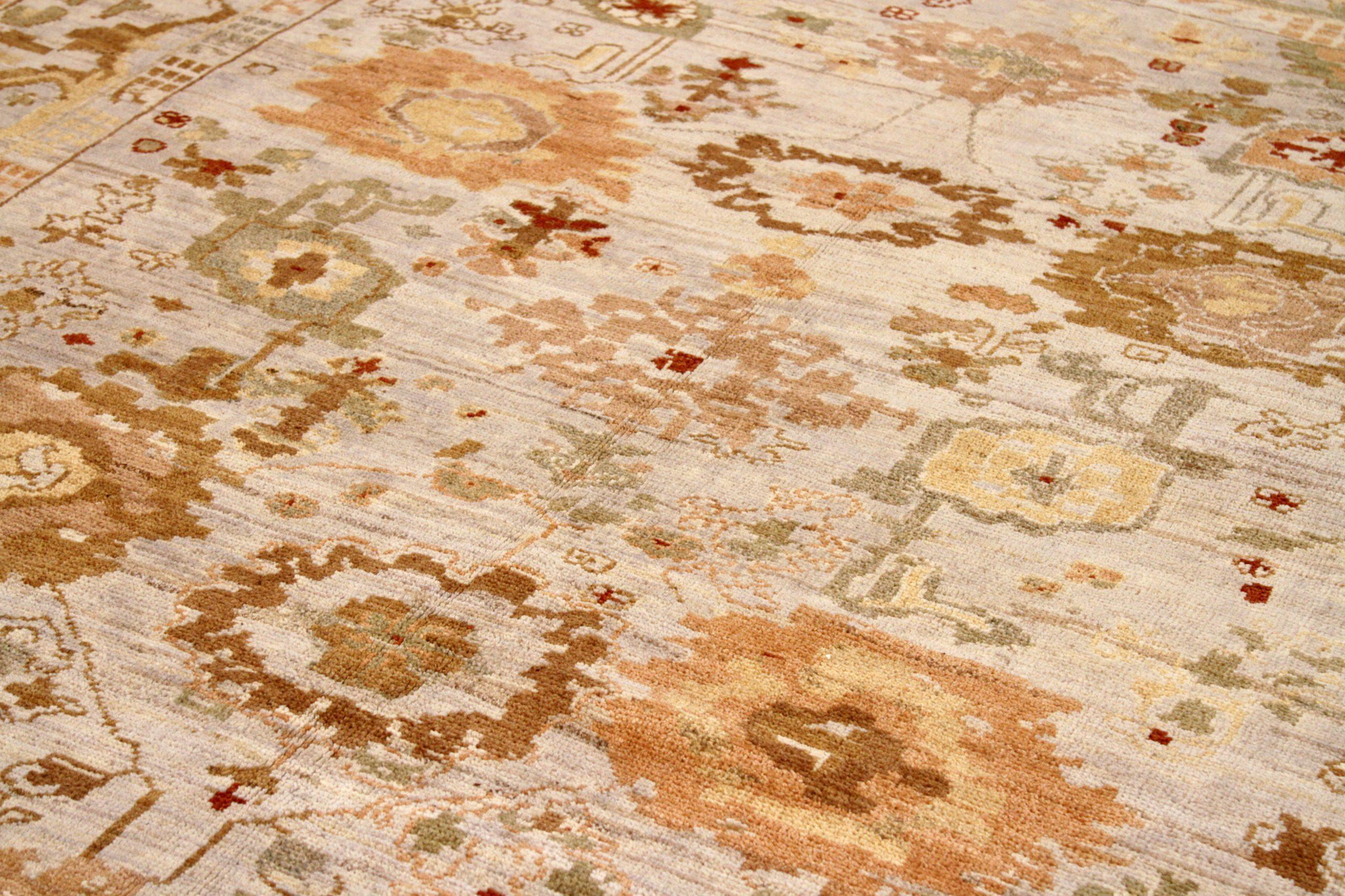 Alfombras Persas Oushak - Lana Marrón Verde Marfil Amarillo - 88076 Iraquí en venta