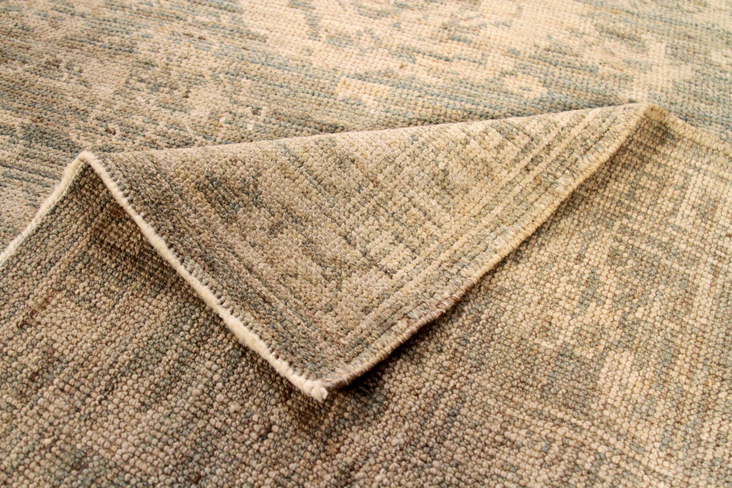 Persian Oushak Area Rugs - Wool Brown Ivory Design - 88082 In Excellent Condition For Sale In Dallas, TX