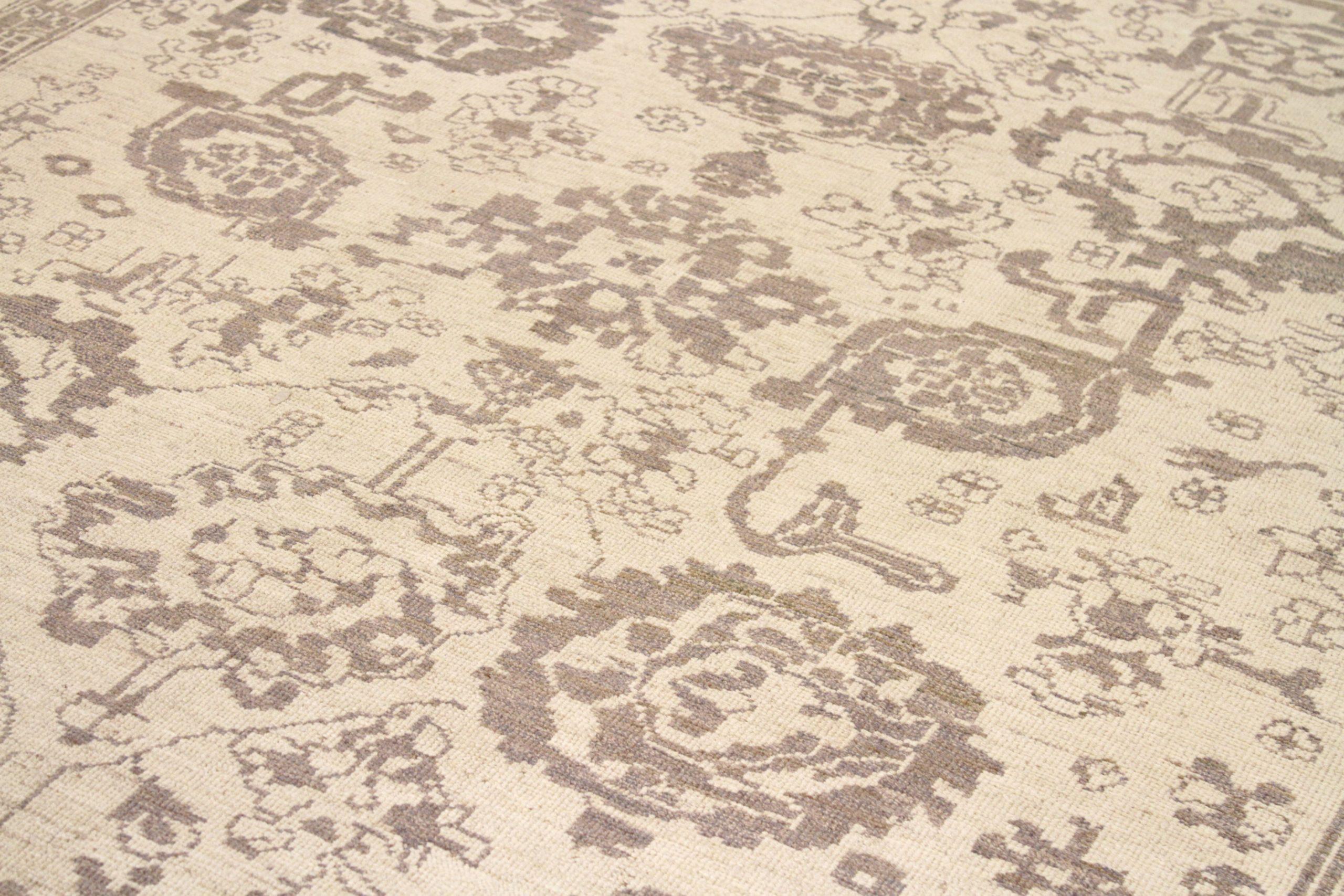 Iracheno Tappeti persiani Oushak - Disegno in lana marrone avorio - 88178 in vendita