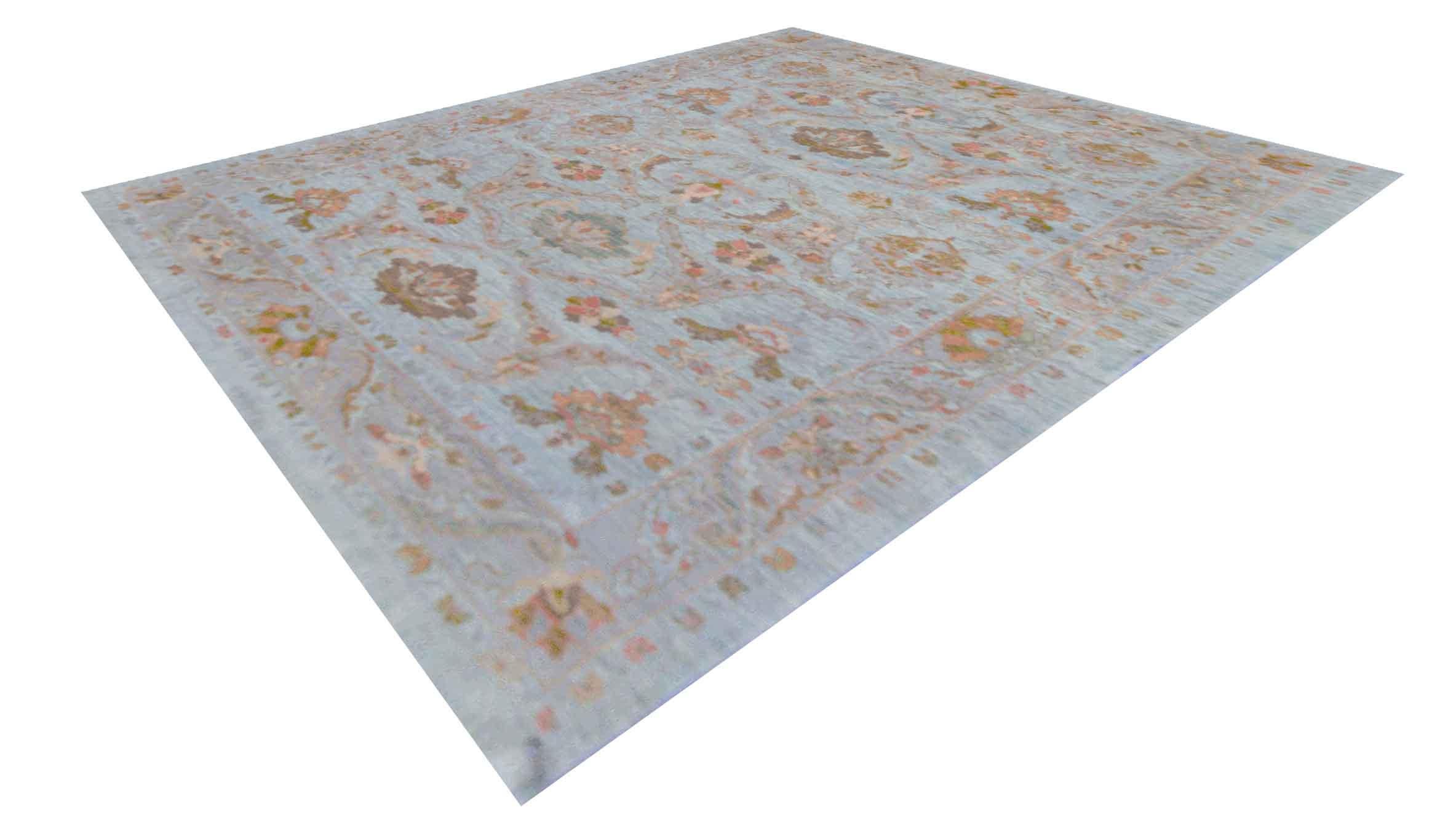 Iracheno Tappeti persiani Oushak - Lana Marrone Azzurro Rosa - 88091 in vendita