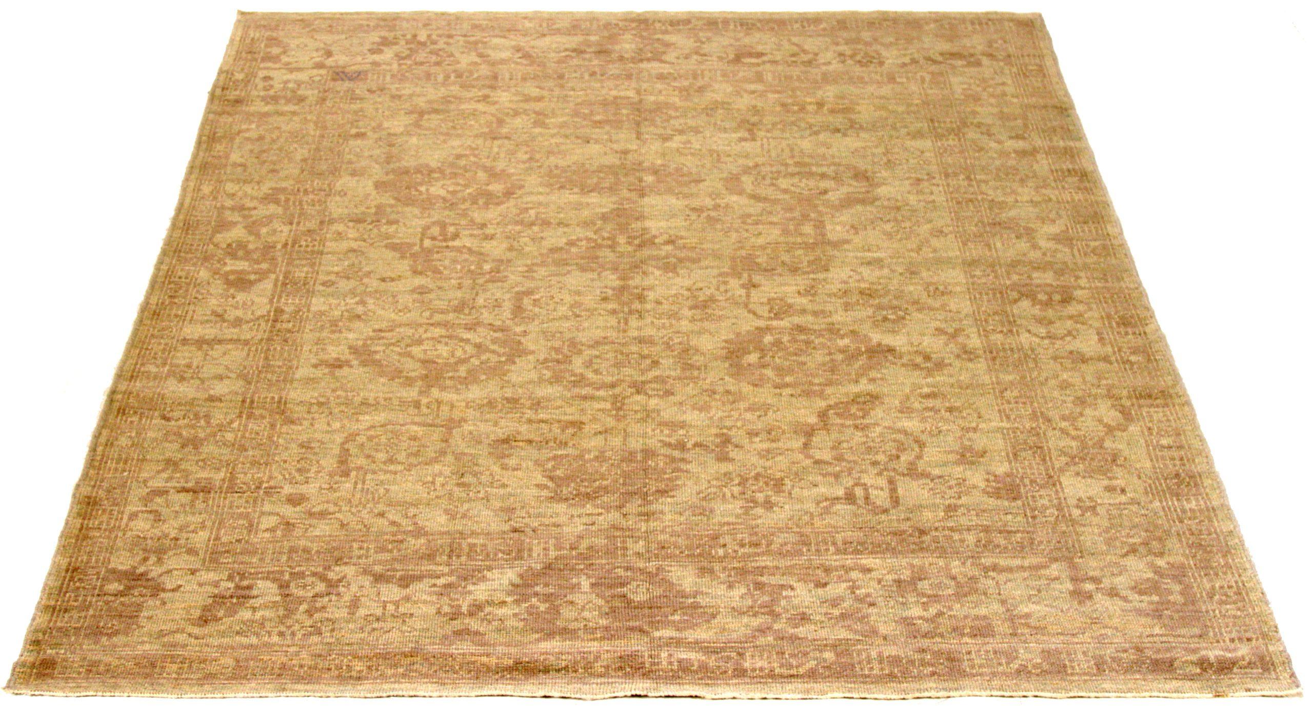 Discover the elegance of Persian Oushak featuring Area Rugs in Circa 1990. Designed with Wool and BrownYellow, this exclusive design is perfect for enhancing your space.