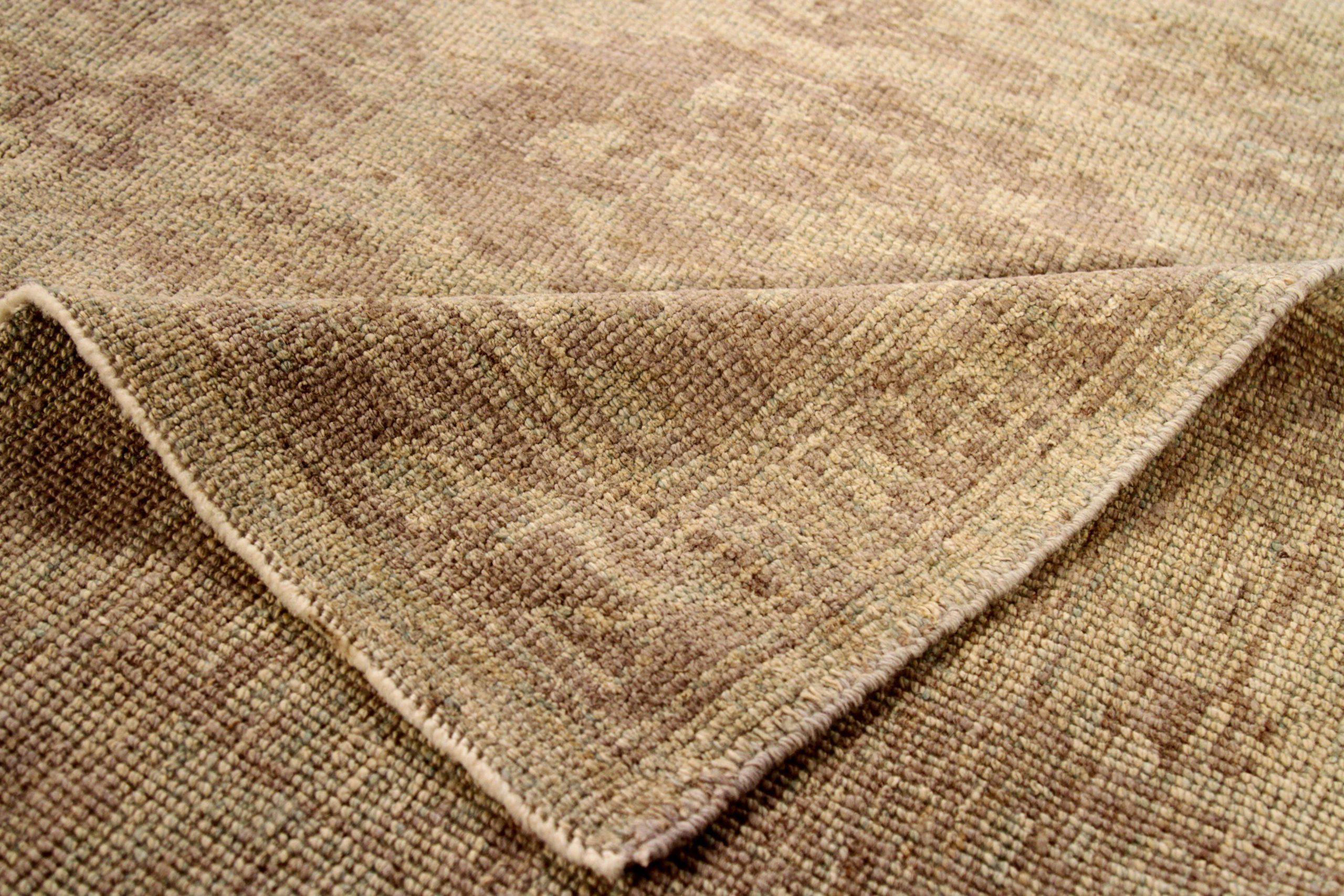 Persian Oushak Area Rugs - Wool Brown Yellow Design - 88078 In Excellent Condition For Sale In Dallas, TX