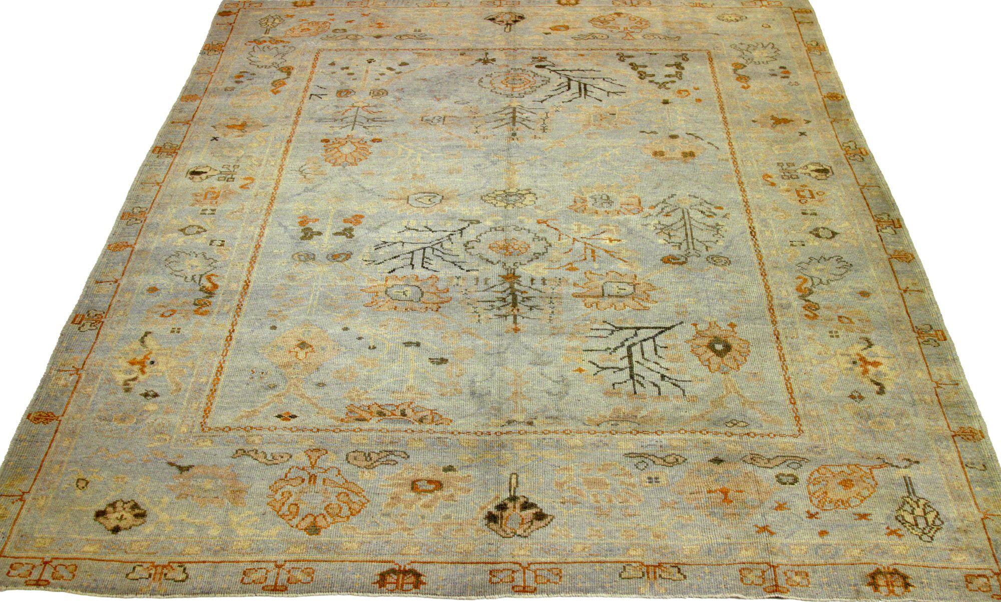 Discover the elegance of Persian Oushak featuring Area Rugs in Circa 1990. Designed with Wool and Light BlueRedYellow, this exclusive design is perfect for enhancing your space.