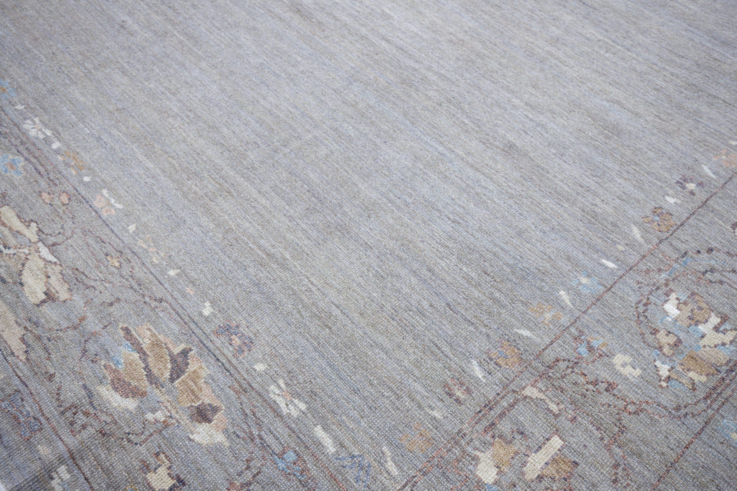 Persischer Oushak Over Size-Teppich in Übergröße - Wolle Blau Elfenbein Design - 88064 (Irakisch) im Angebot