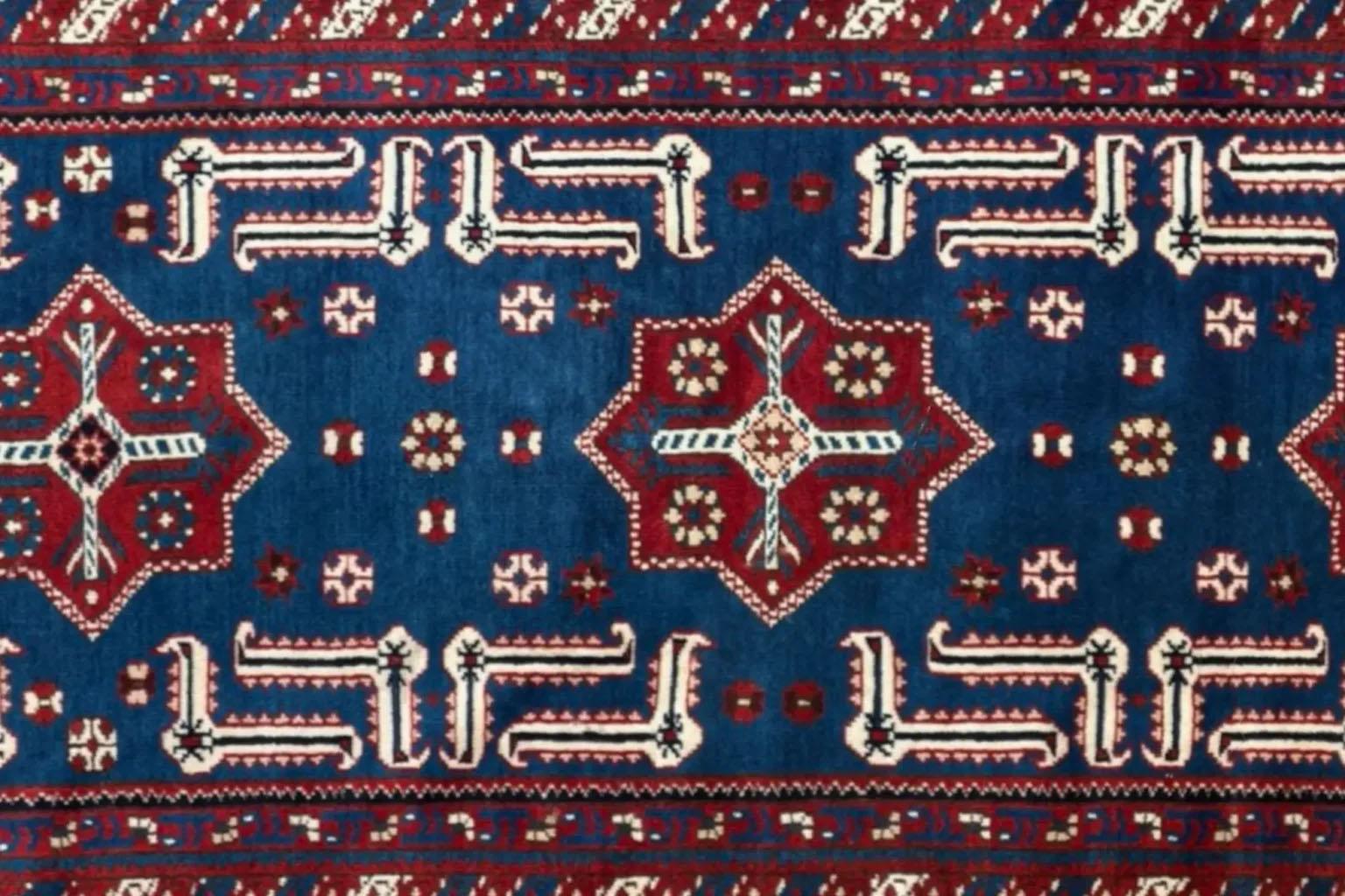 Persian Oushak Runner Rug - blue Red - 88196 For Sale 1