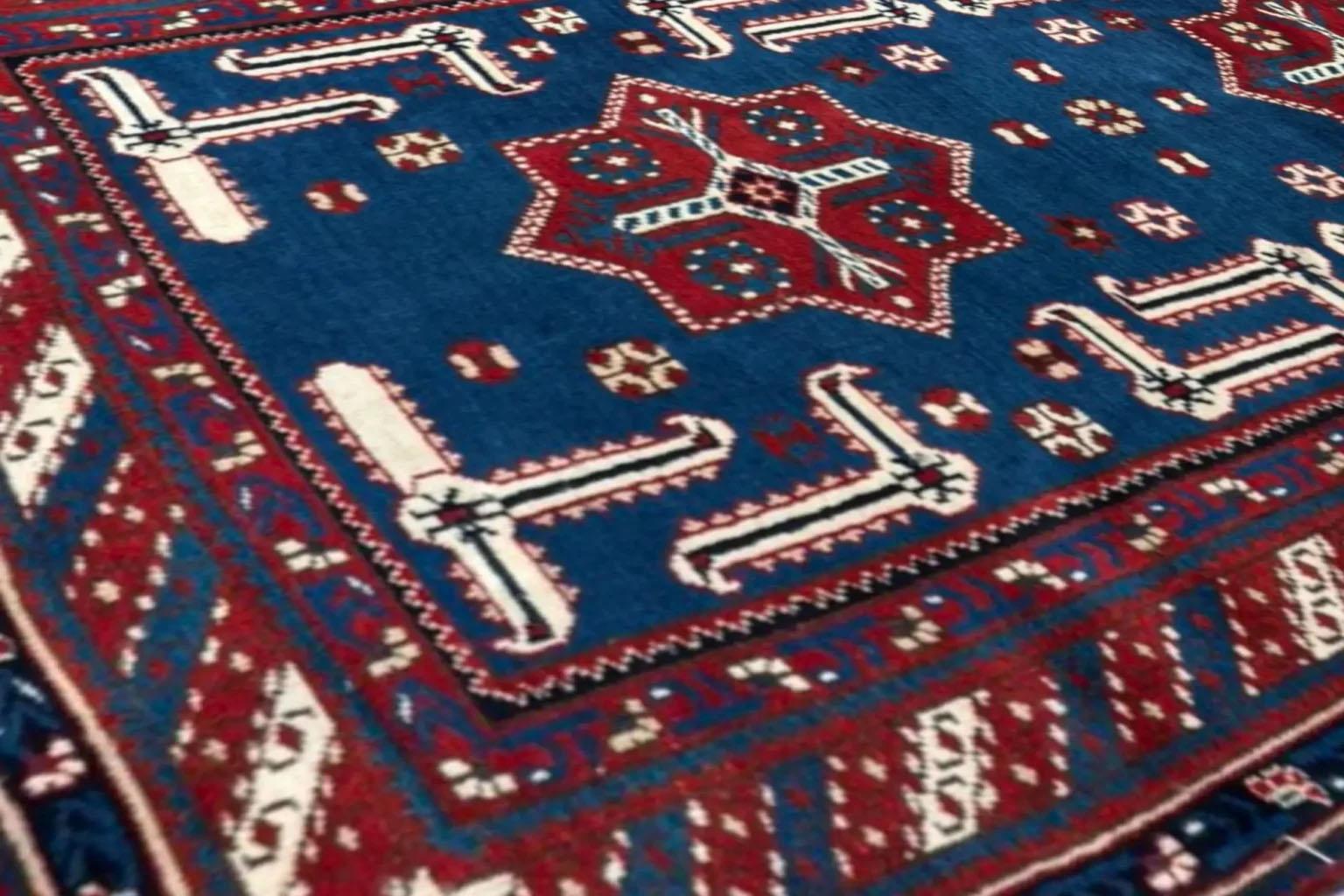 Persian Oushak Runner Rug - blue Red - 88196 For Sale 2