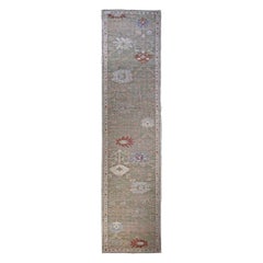 Persischer Oushak-Läufer - Wolle Blau Grün Rosa Design - 89029