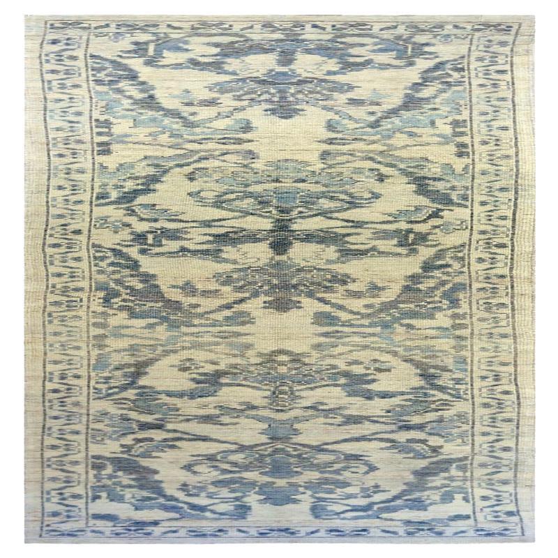 Persischer Oushak-Läufer - Wolle Blau Elfenbein Marineblau Design - 88131