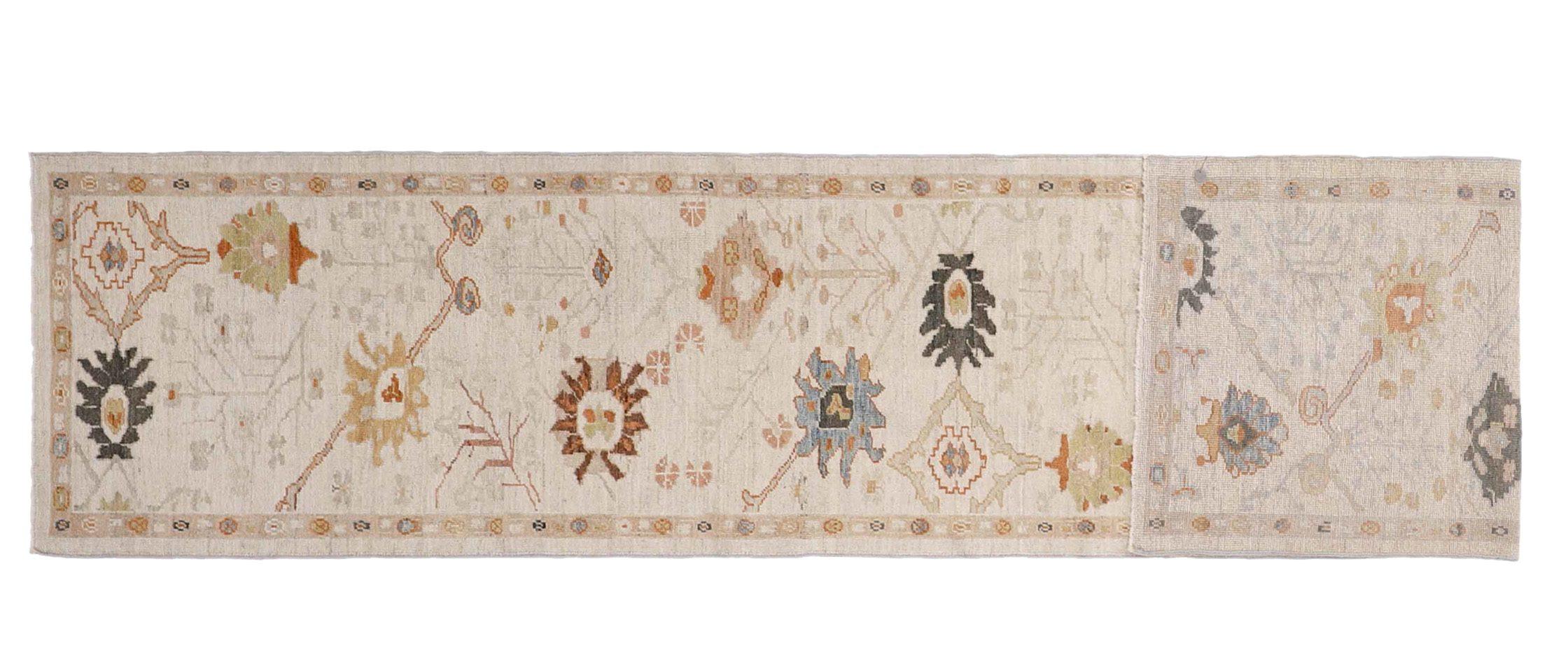 Iracheno Tappeto Persiano Oushak Runner - Design Lana Avorio - 89033 in vendita