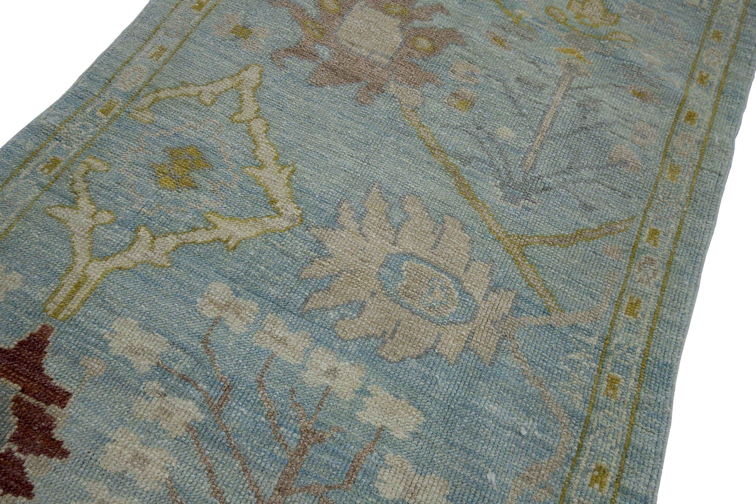Iracheno Tappeto Persiano Oushak Runner - Lana Avorio Design-Light - 89076 in vendita