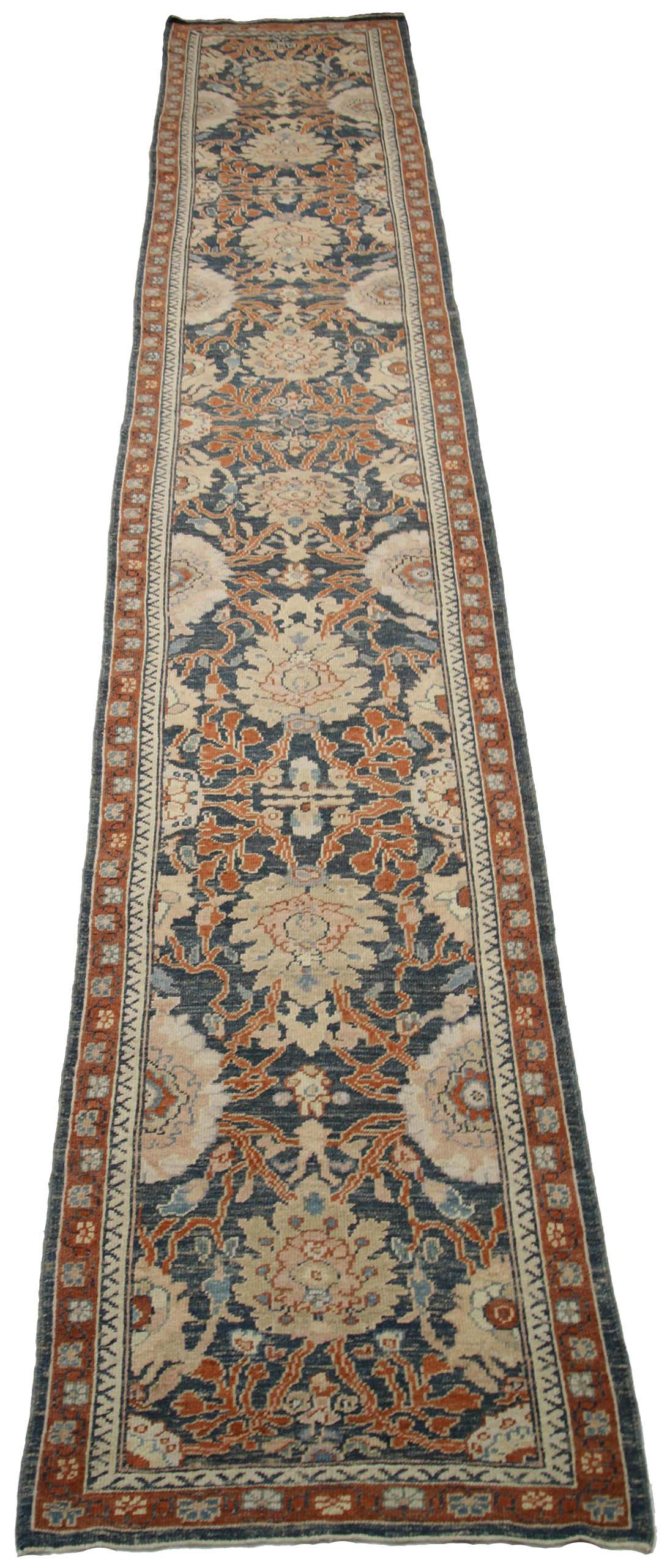Discover the elegance of Persian Oushak featuring Runner Rug in Circa 1990. Designed with Wool and IvoryNavy BlueRed, this exclusive design is perfect for enhancing your space.