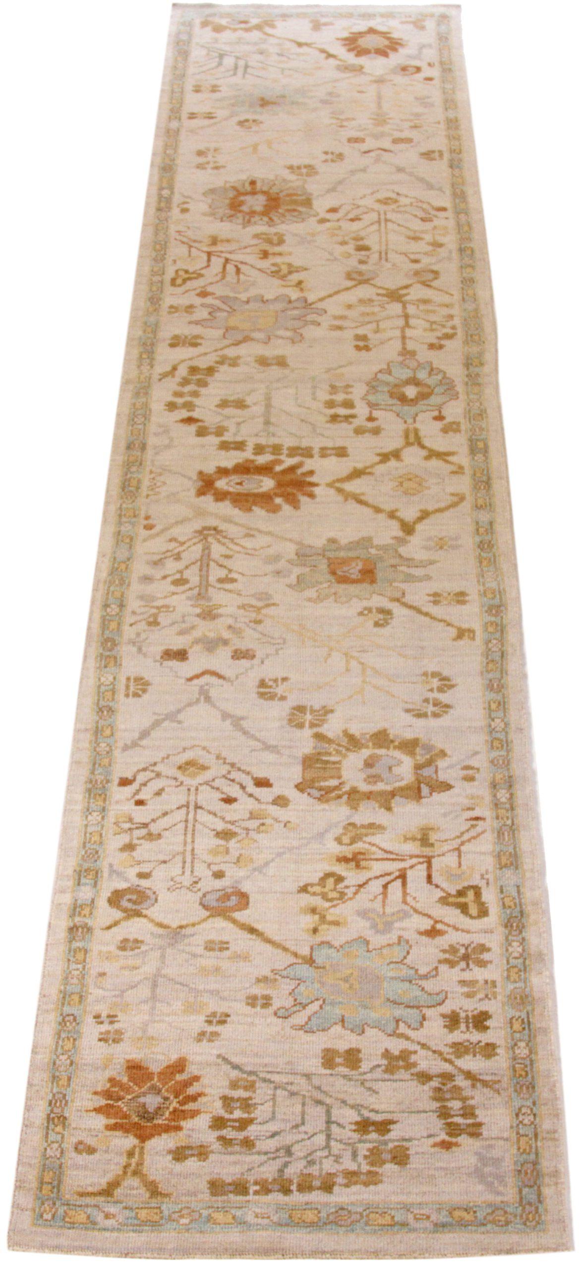 Discover the elegance of Persian Oushak featuring Runner Rug in Circa 1990. Designed with Wool and IvoryOrange, this exclusive design is perfect for enhancing your space.