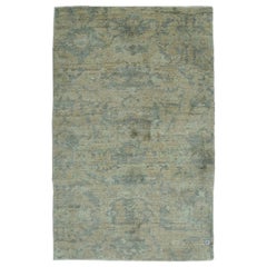 Tappeto persiano Oushak Small Design Circa 1990 - Lana Grigio Avorio - 89058