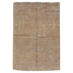 Persian Oushak Small Rug - Wool Blue Brown Design - 88167