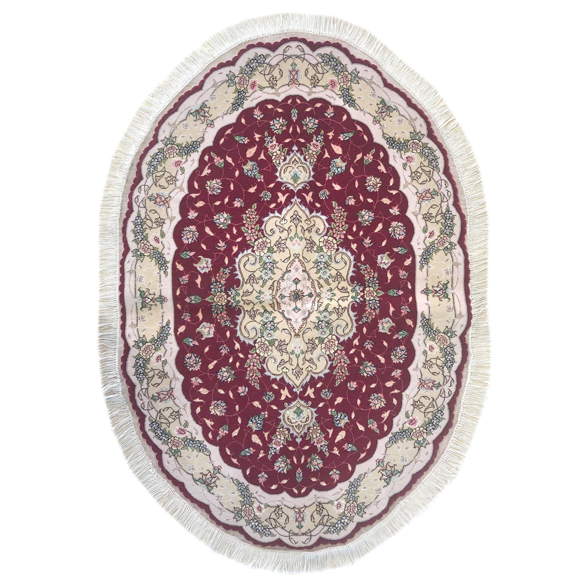 Persisch Oval  Täbris-Teppich