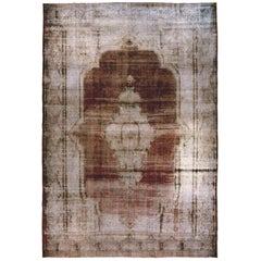 Persische Overdye Bereich Teppiche CIRCA 1910 - Wolle Brown Elfenbein 70677