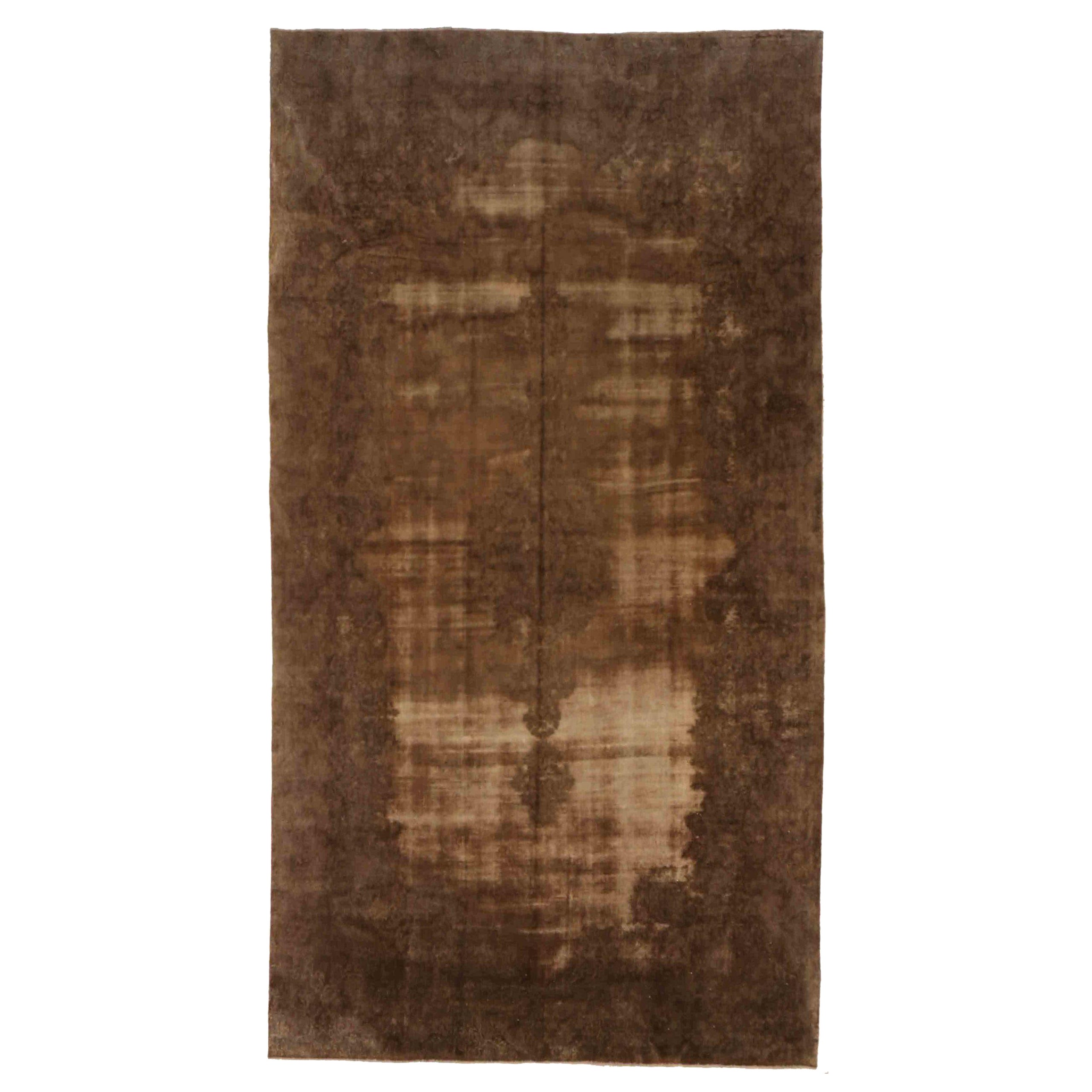 Persische Overdye Over Size Teppich CIRCA 1910 - Wolle Braun Elfenbein 70689