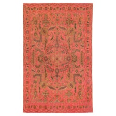 Persian Overdyed Wool Rug In Pink With Allover Motif 3 x 5