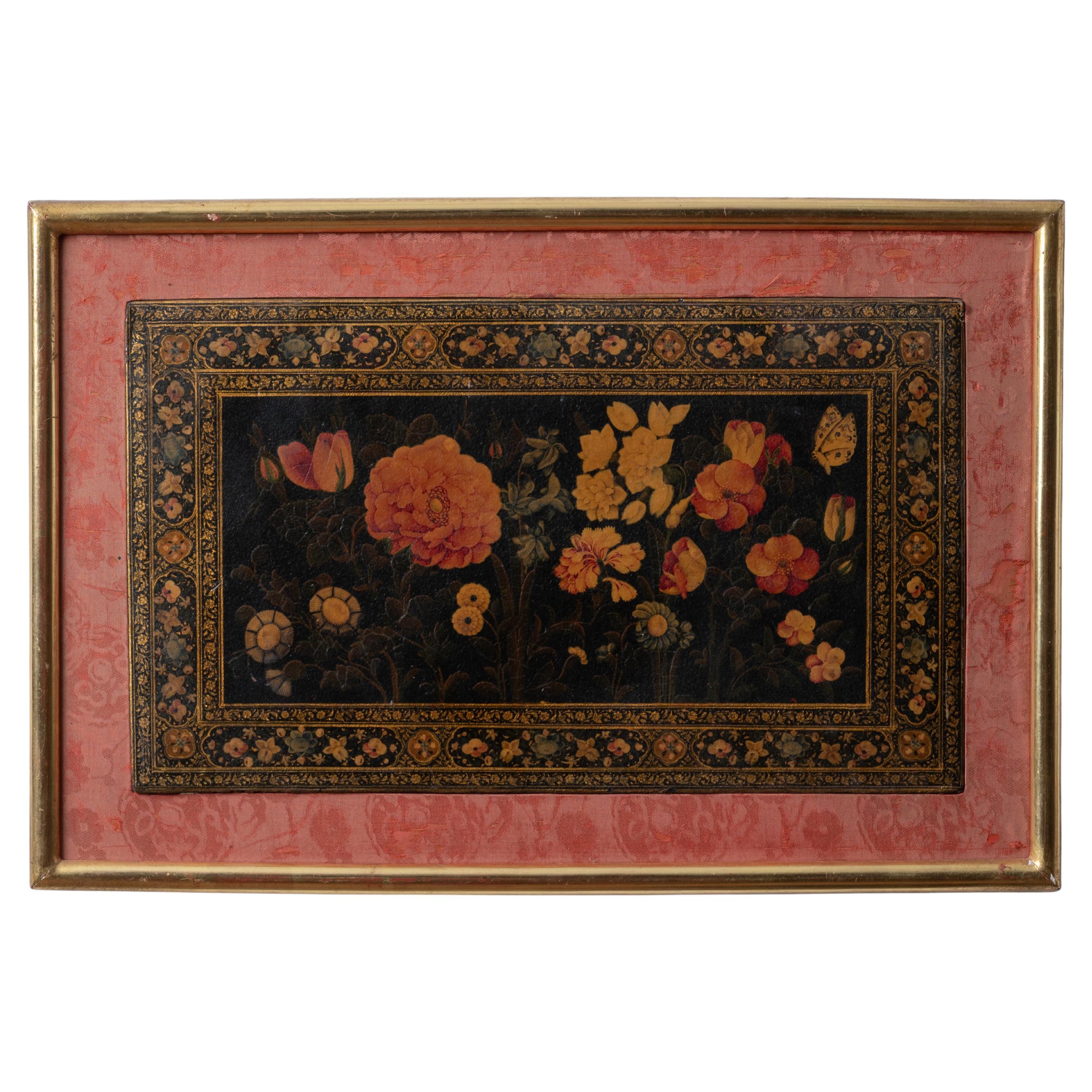 Persian Paint Lacquered Book Cover, 19th Century