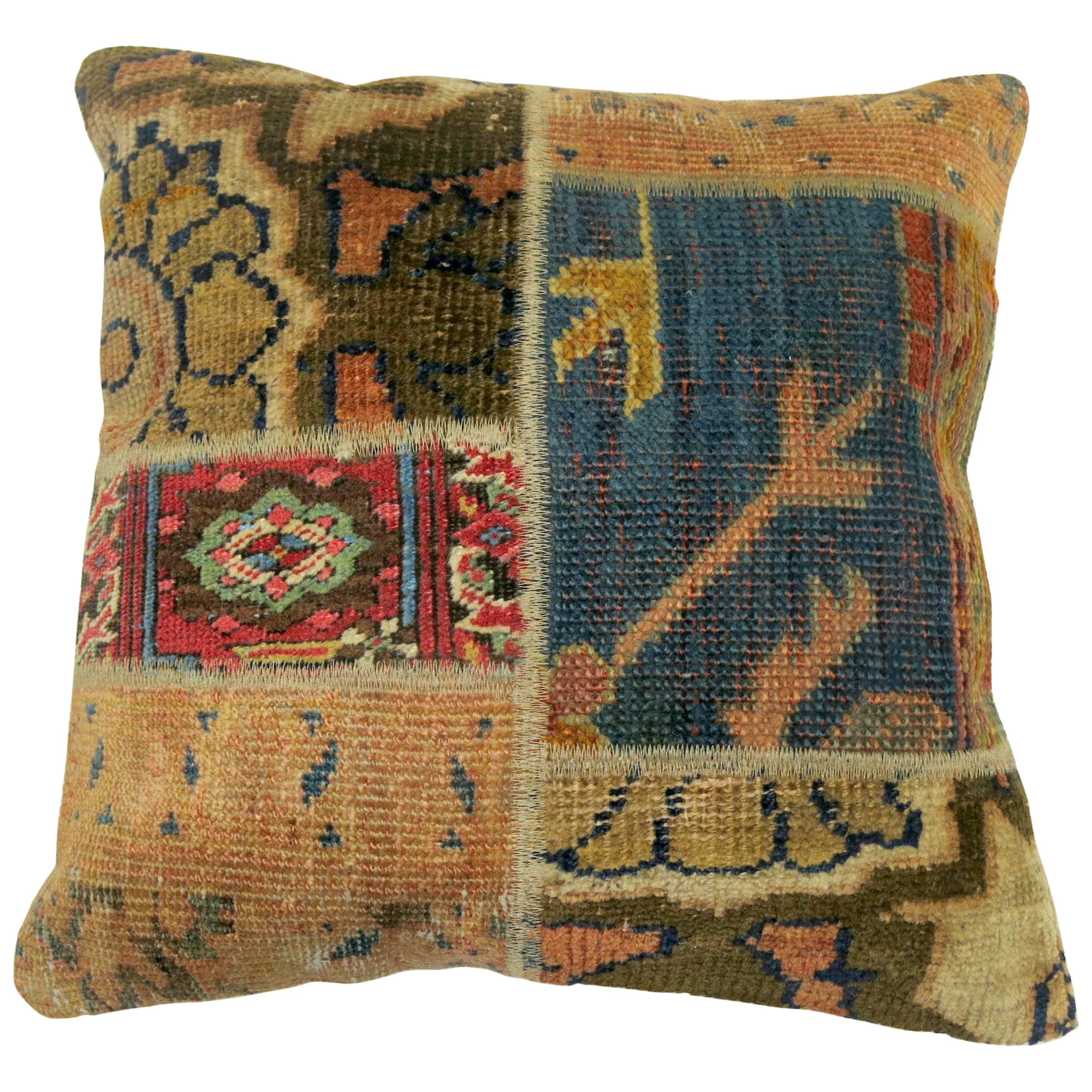 Persian Patchwork Rug Pillow For Sale at 1stDibs