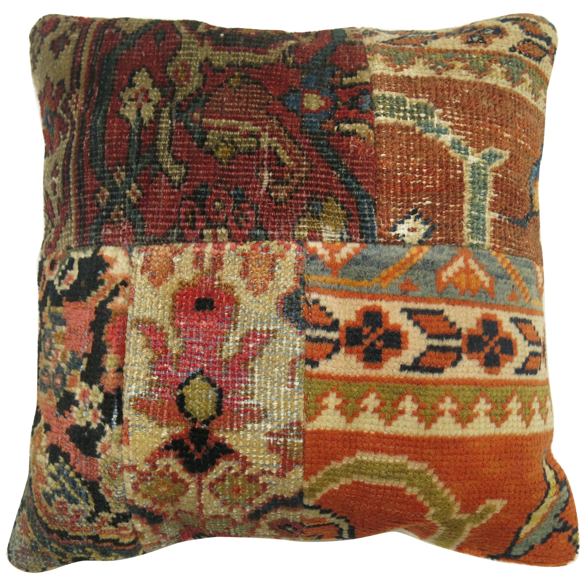 Persian Patchwork Rug Pillow For Sale at 1stDibs