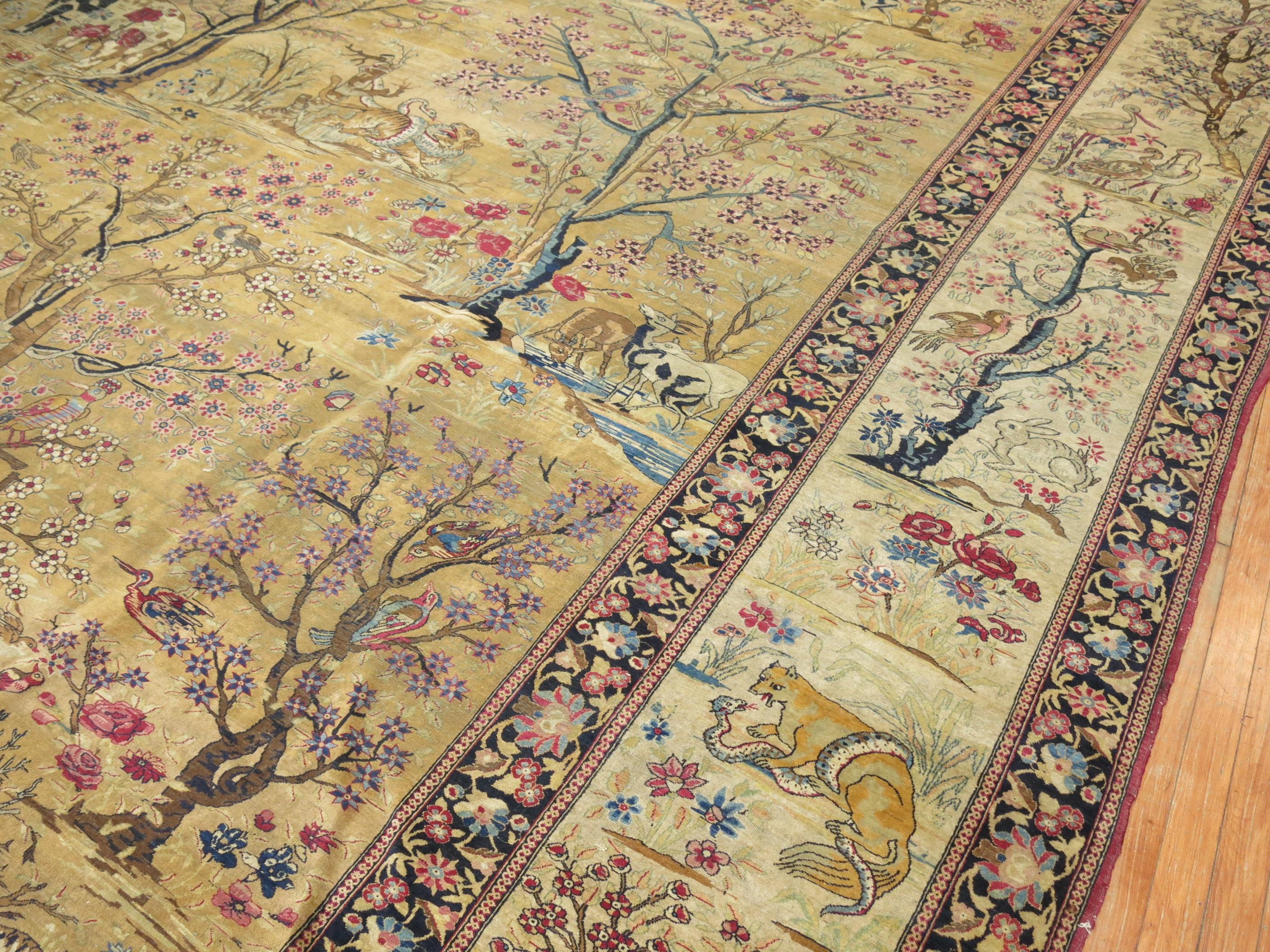 Persian Pictorial Animal Landscape Rug 2