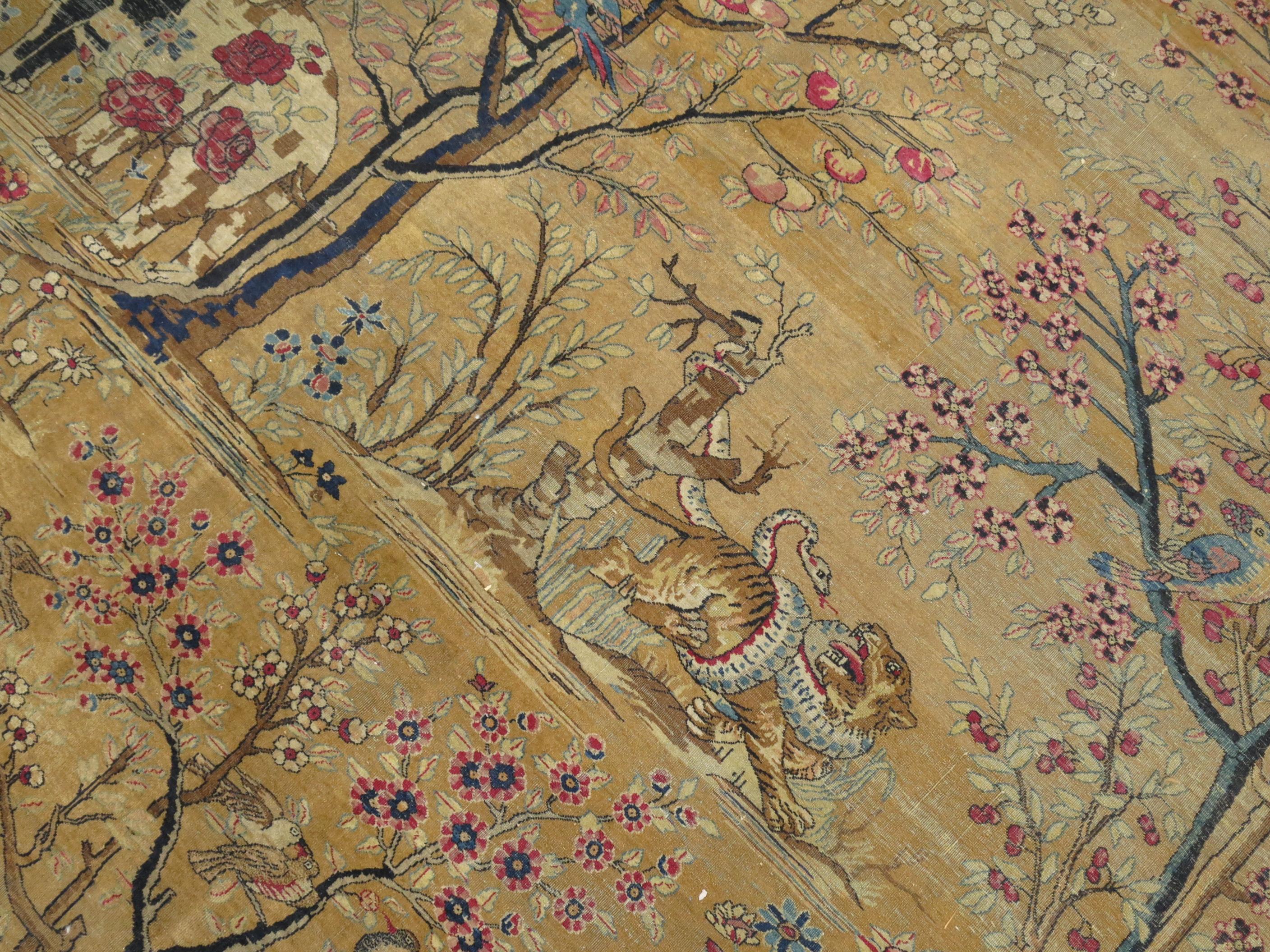 Persian Pictorial Animal Landscape Rug 3