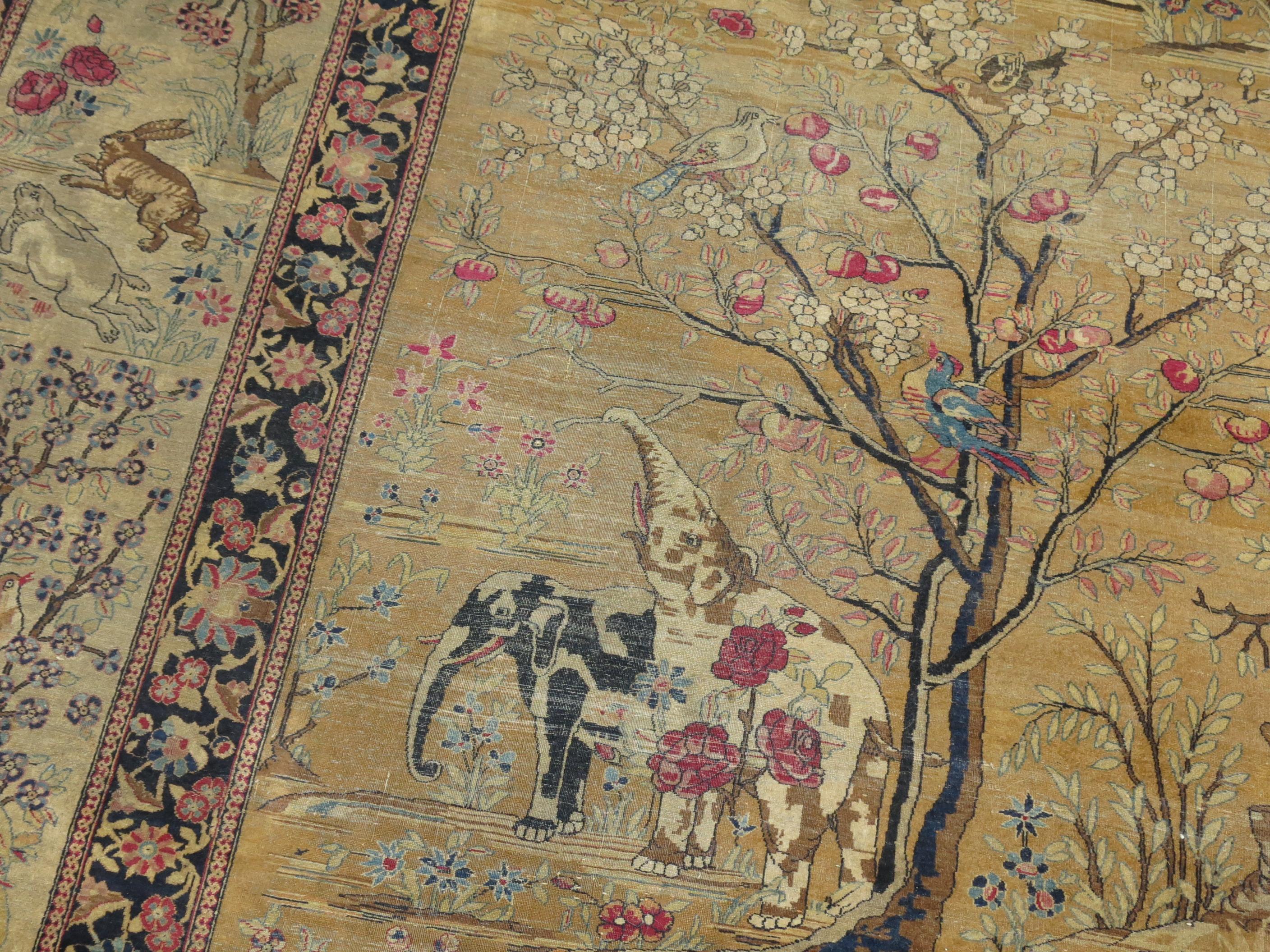 Persian Pictorial Animal Landscape Rug 4