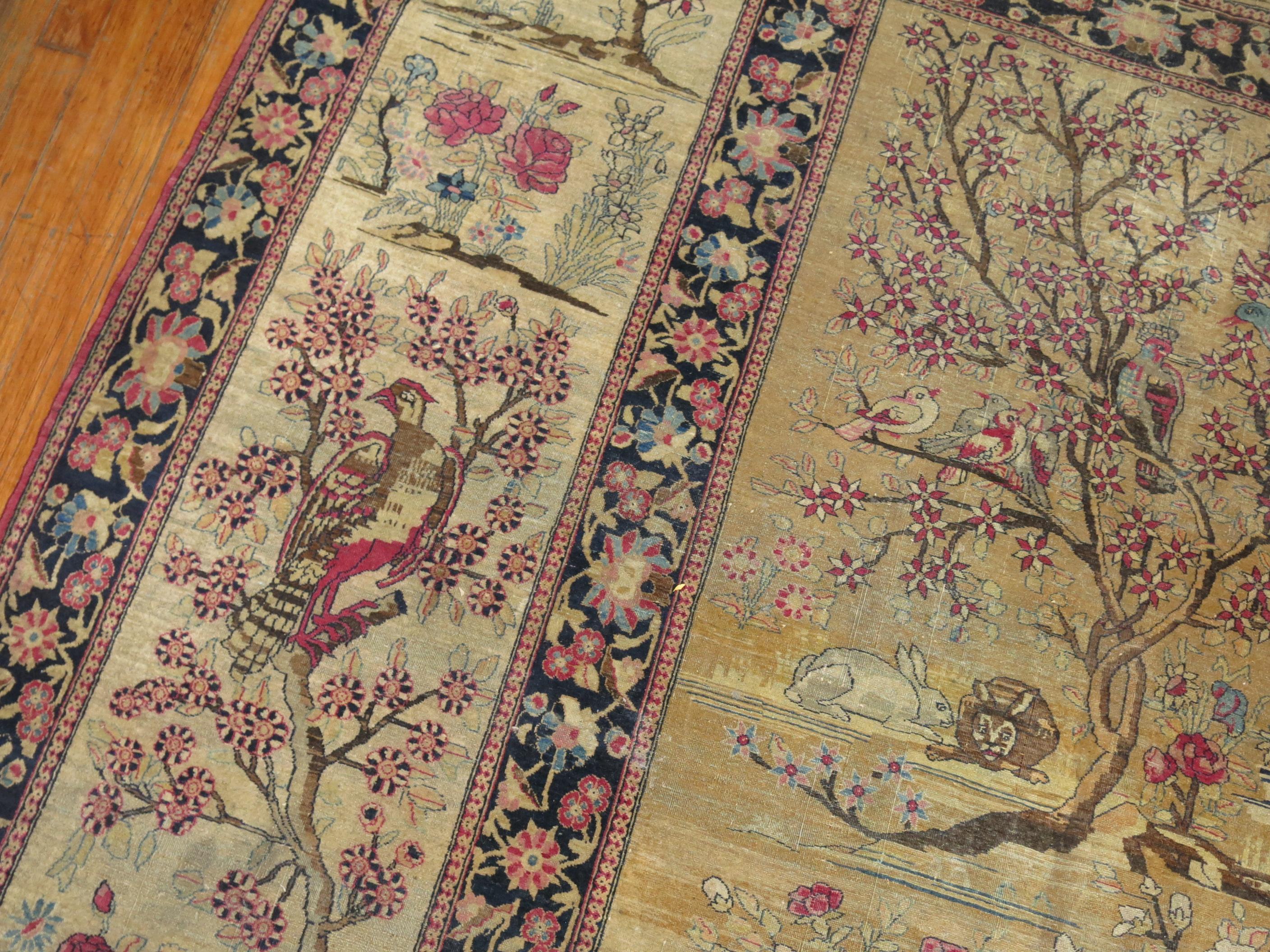 Persian Pictorial Animal Landscape Rug 5