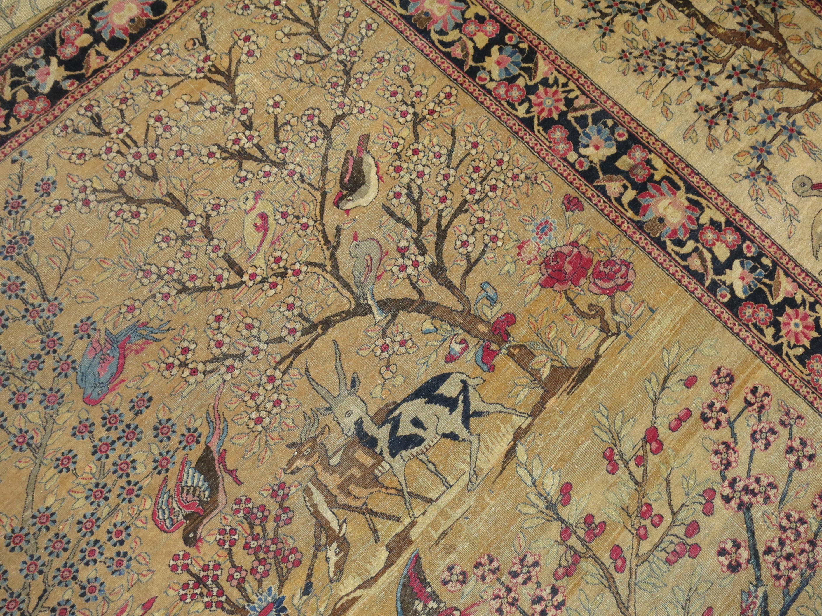 Persian Pictorial Animal Landscape Rug 6