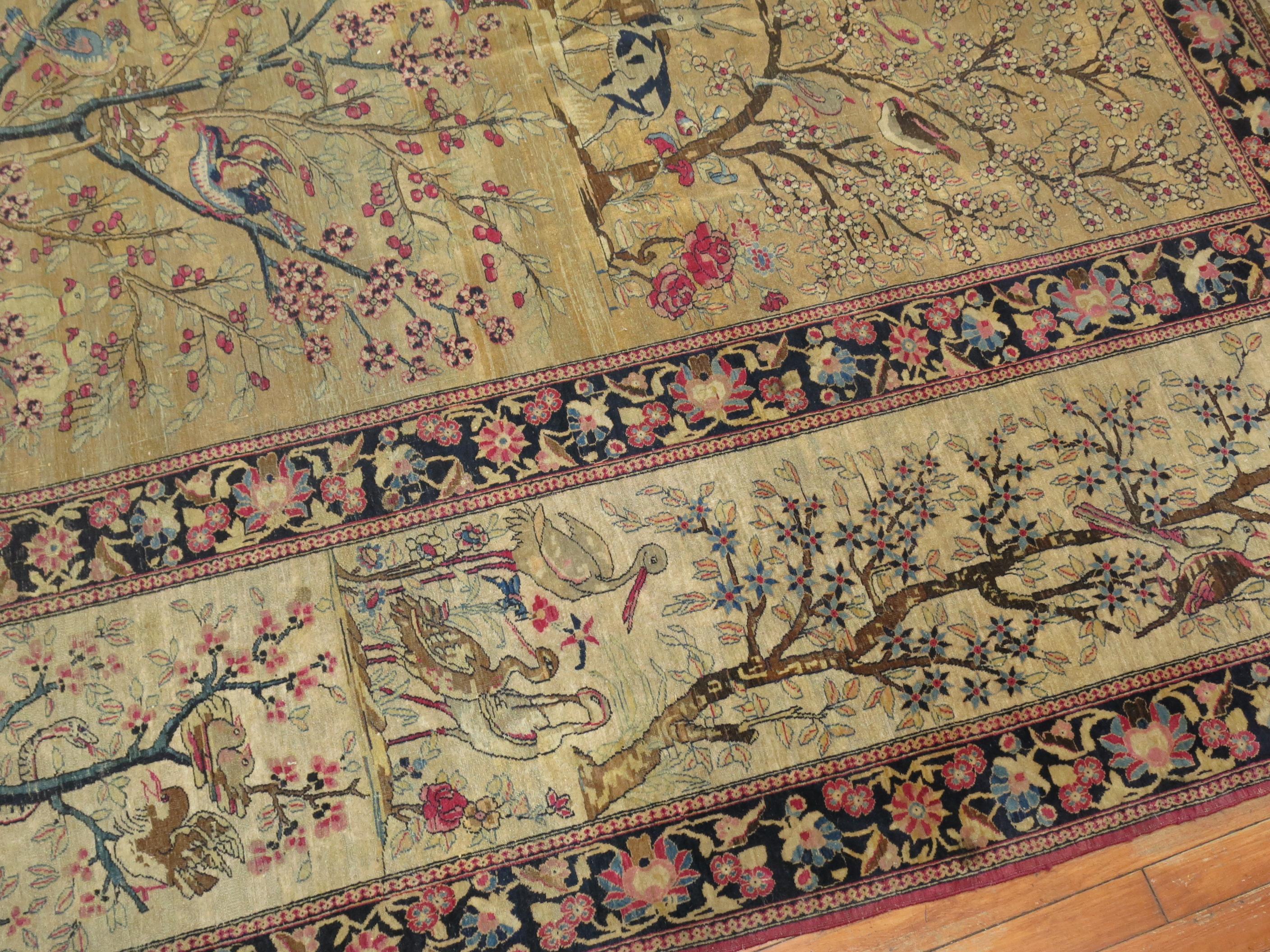 Persian Pictorial Animal Landscape Rug 7