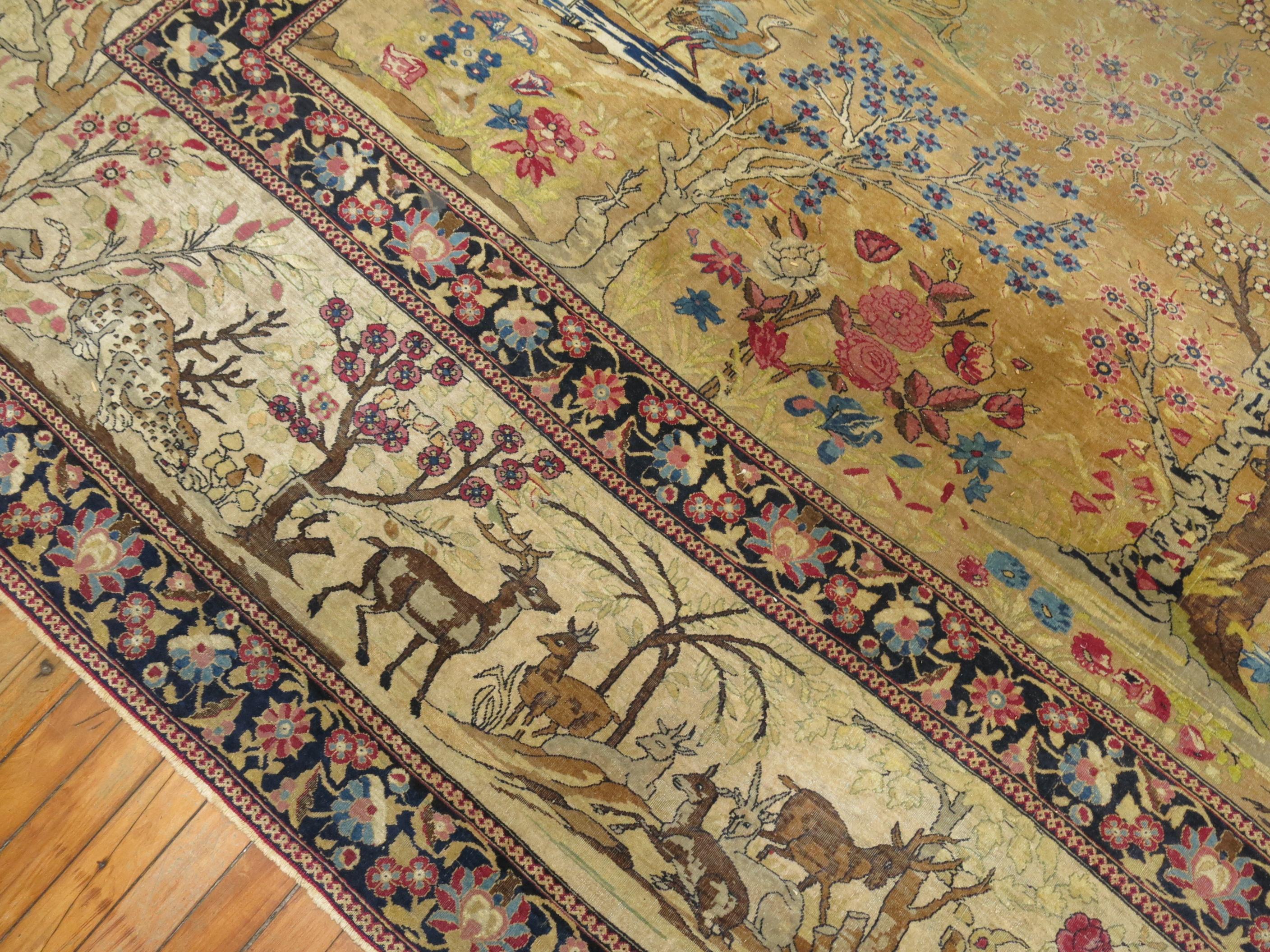 Persian Pictorial Animal Landscape Rug 11