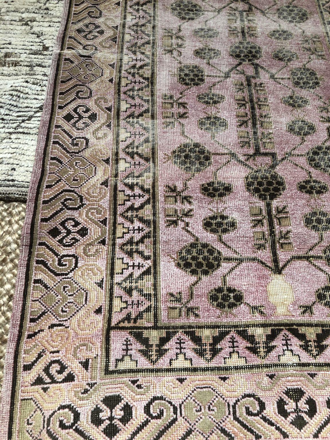 20th Century Persian Pink Pomegranate Runner circa 1940s 12’7″ x 3’1″ For Sale