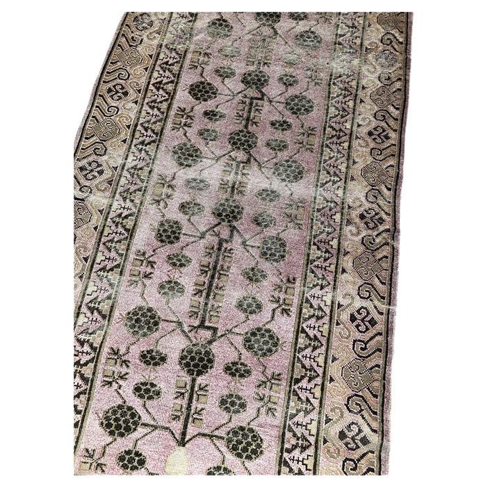 Persian Pink Pomegranate Runner circa 1940s 12’7″ x 3’1″ For Sale