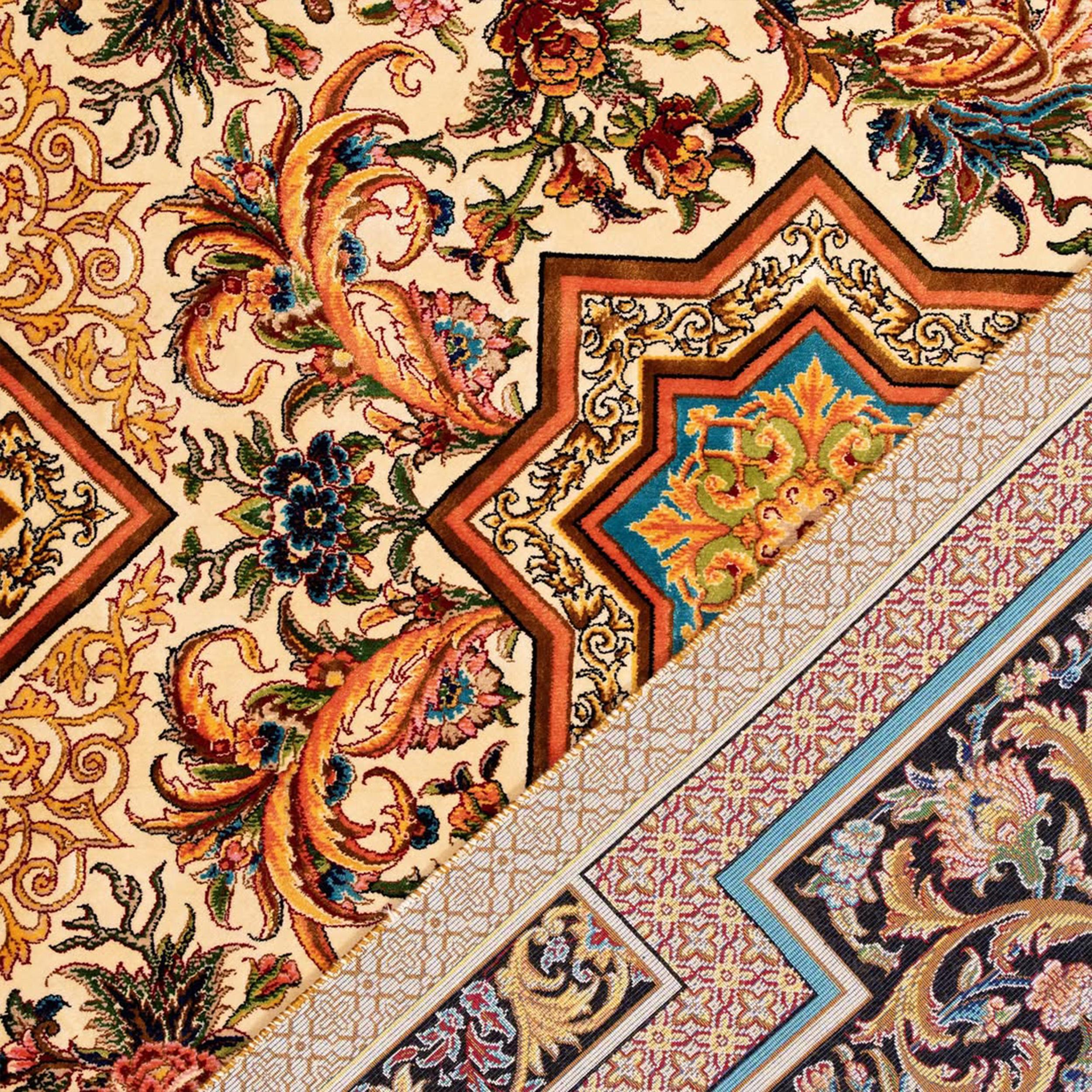 British Persian Pure Silk Rug, UK Made, 0059 For Sale