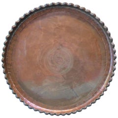 Persian Qajar Copper Serving Tray Sharing Platter Dish