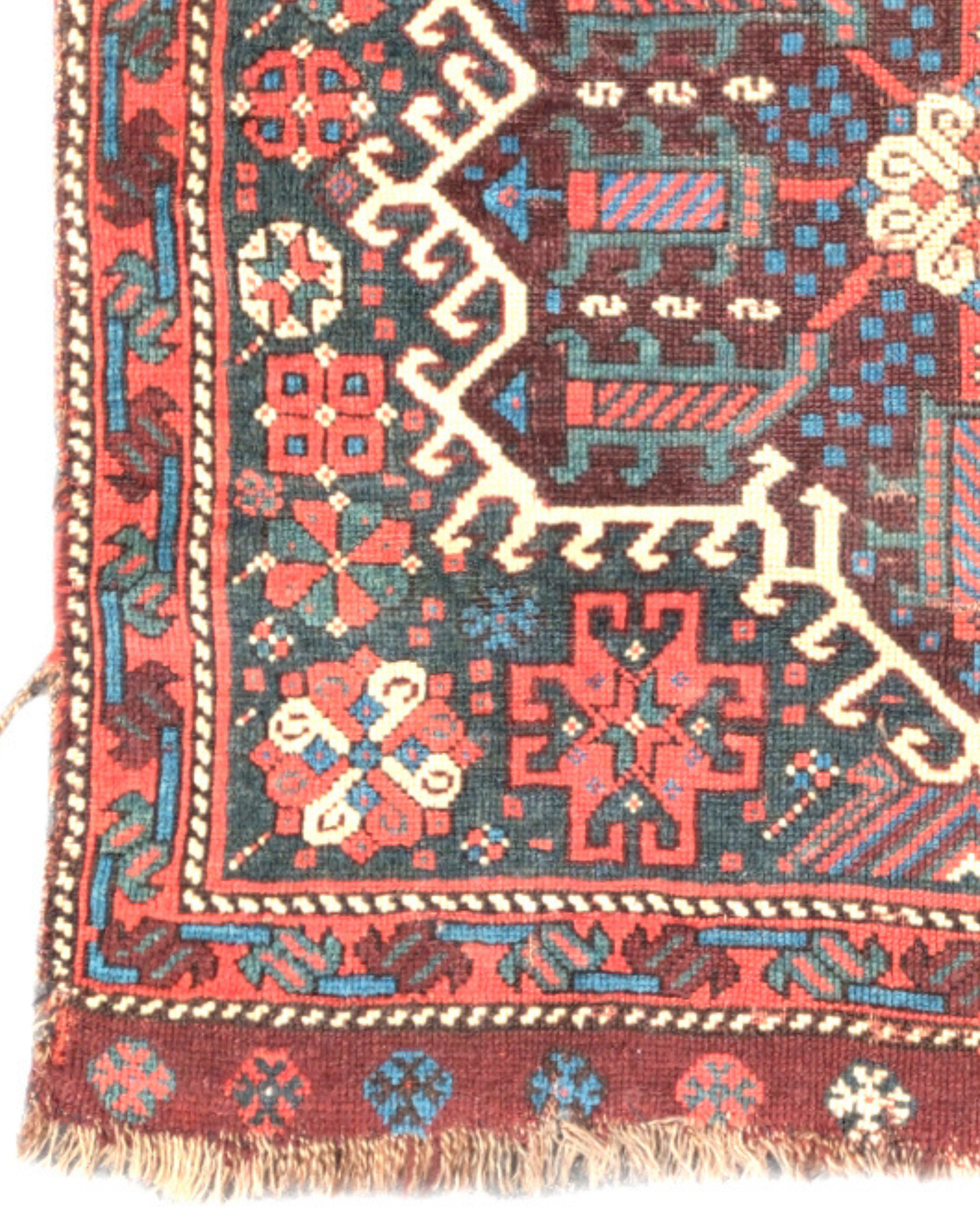 Wool Antique Persian Qashqai Bagface, 19th Century For Sale