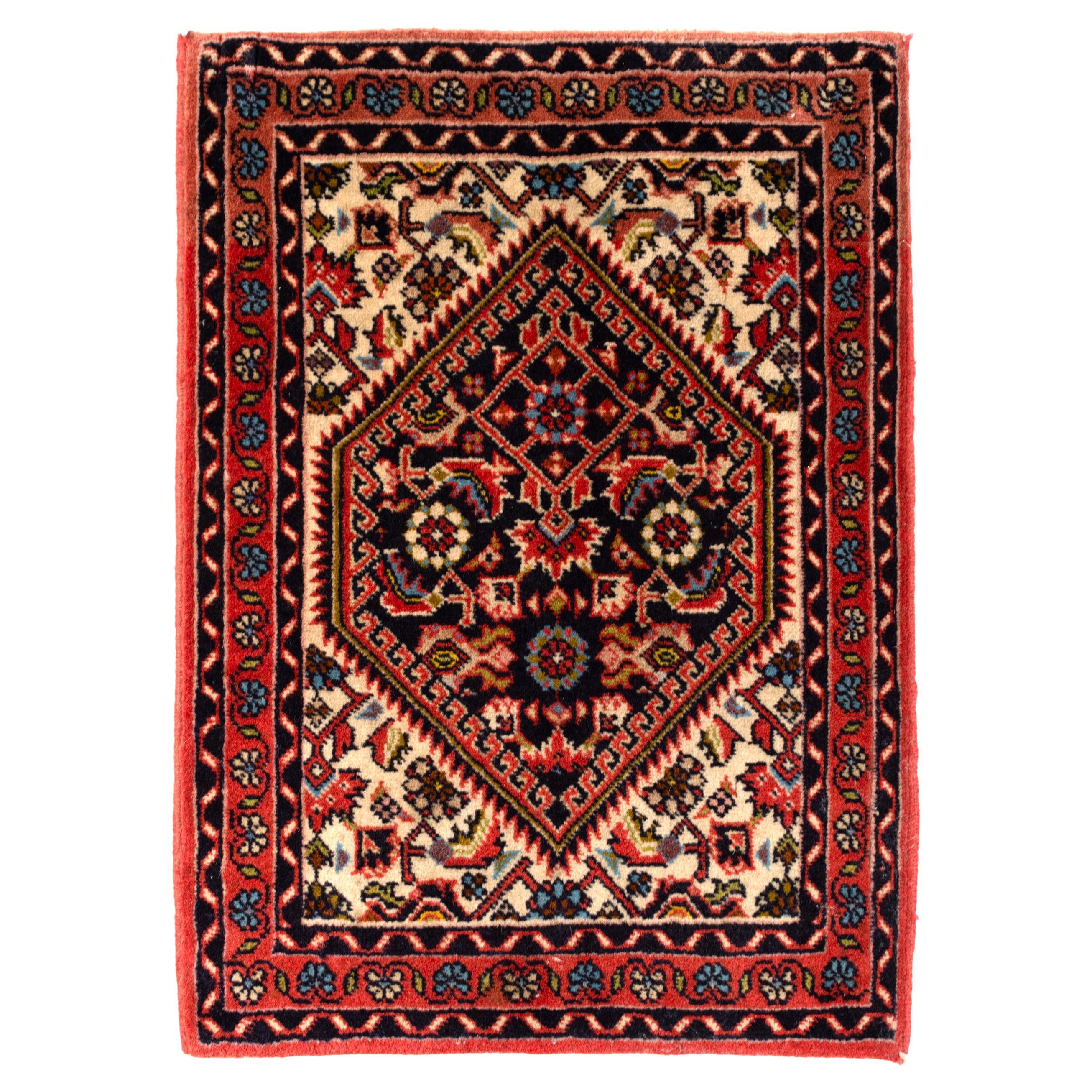 Persian Qashqai Hand-Knotted Prayer Mat Small Rug For Sale